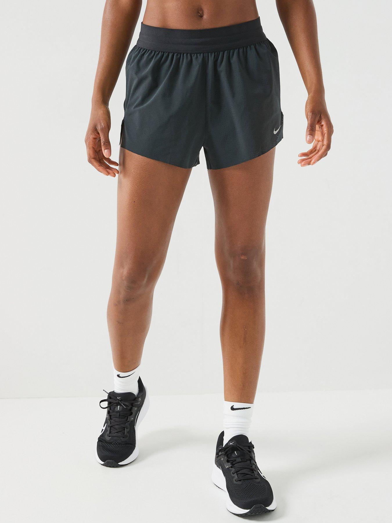 Nike Womens Running Breathe Brief Lined Running Shorts, Black/Black/White/Reflective S, Size Xl, Women