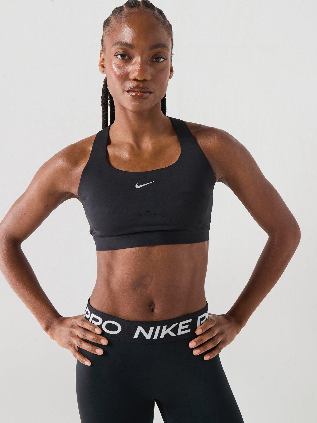 Nike Womens Training Swift High Support Sports Bra, Black/Reflective Silv, Size Xs, Women
