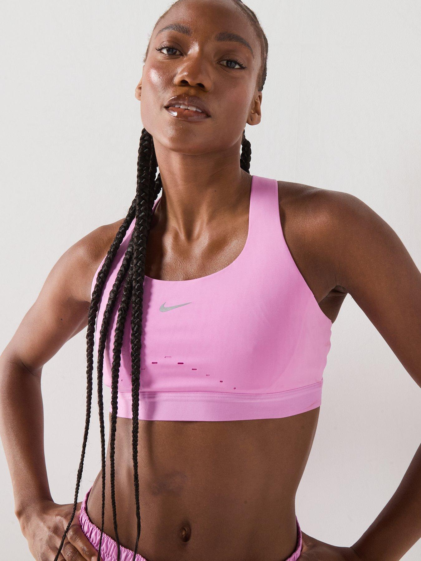 Nike Womens Training Swift High Support Sports Bra, Lt Magenta/Reflective Silv, Size S, Women