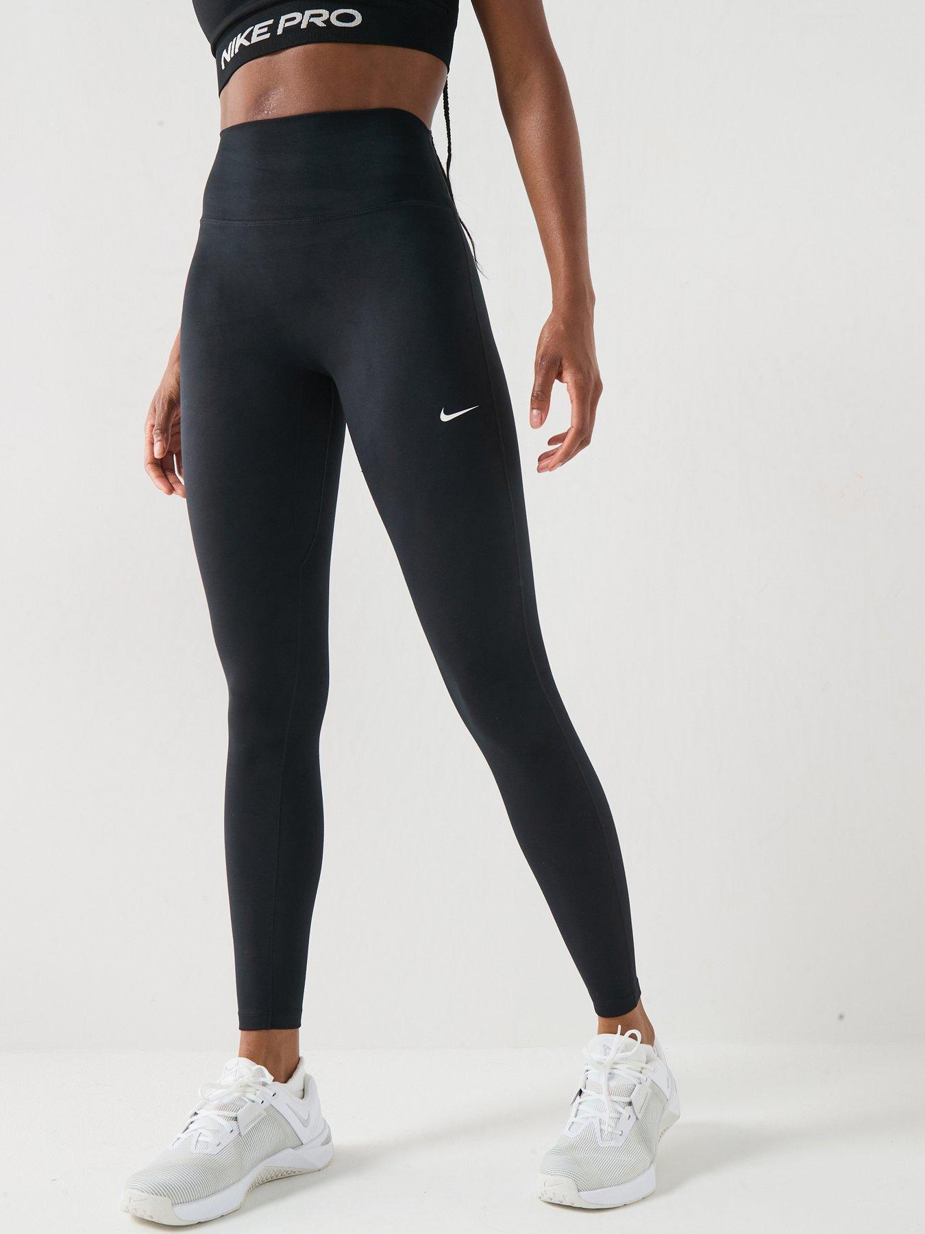 Image 1 of 5 of Nike Womens One Dri-FIT Training High Rise Tights - Black/White