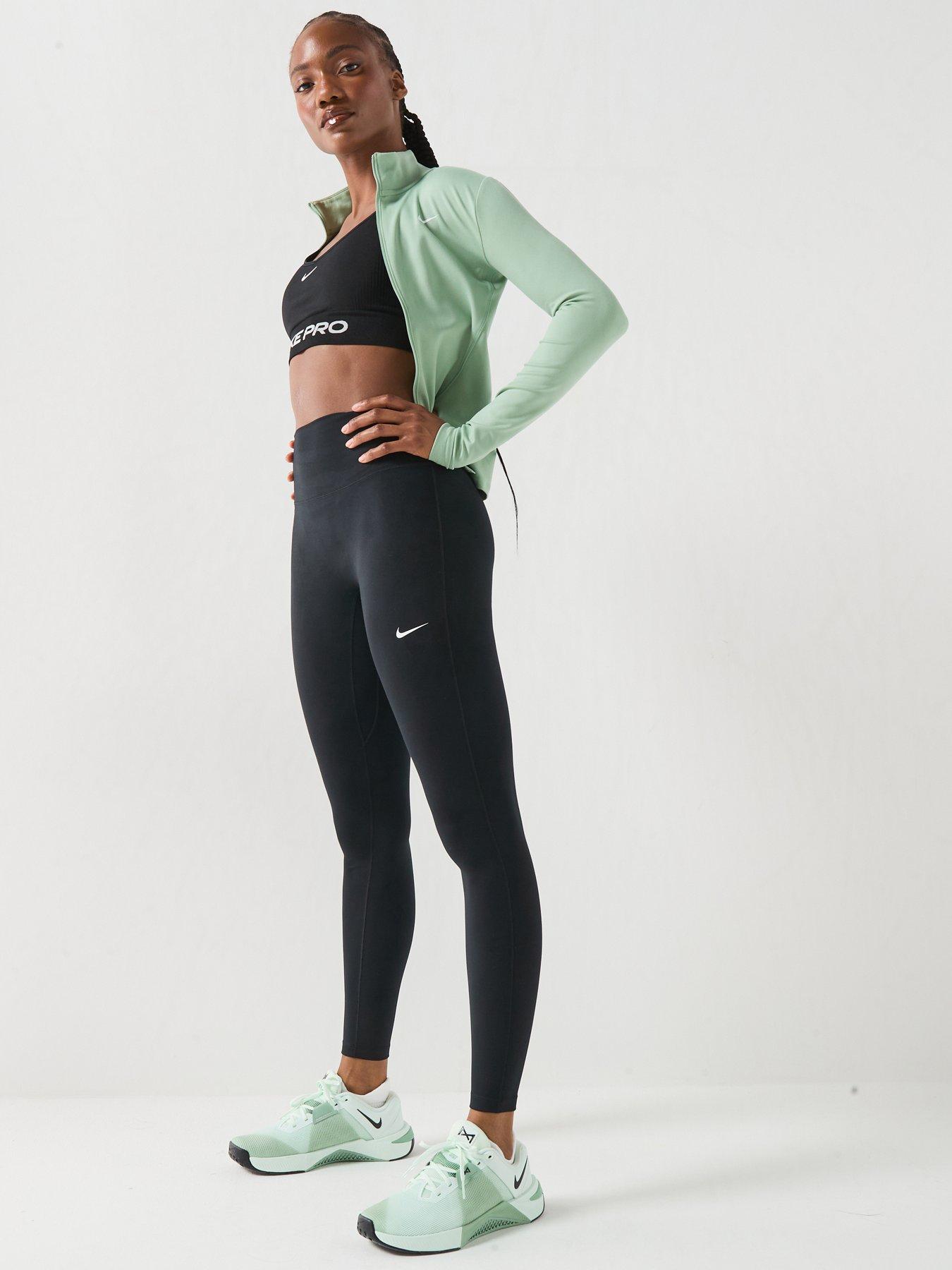 Image 3 of 5 of Nike Womens One Dri-FIT Training High Rise Tights - Black/White