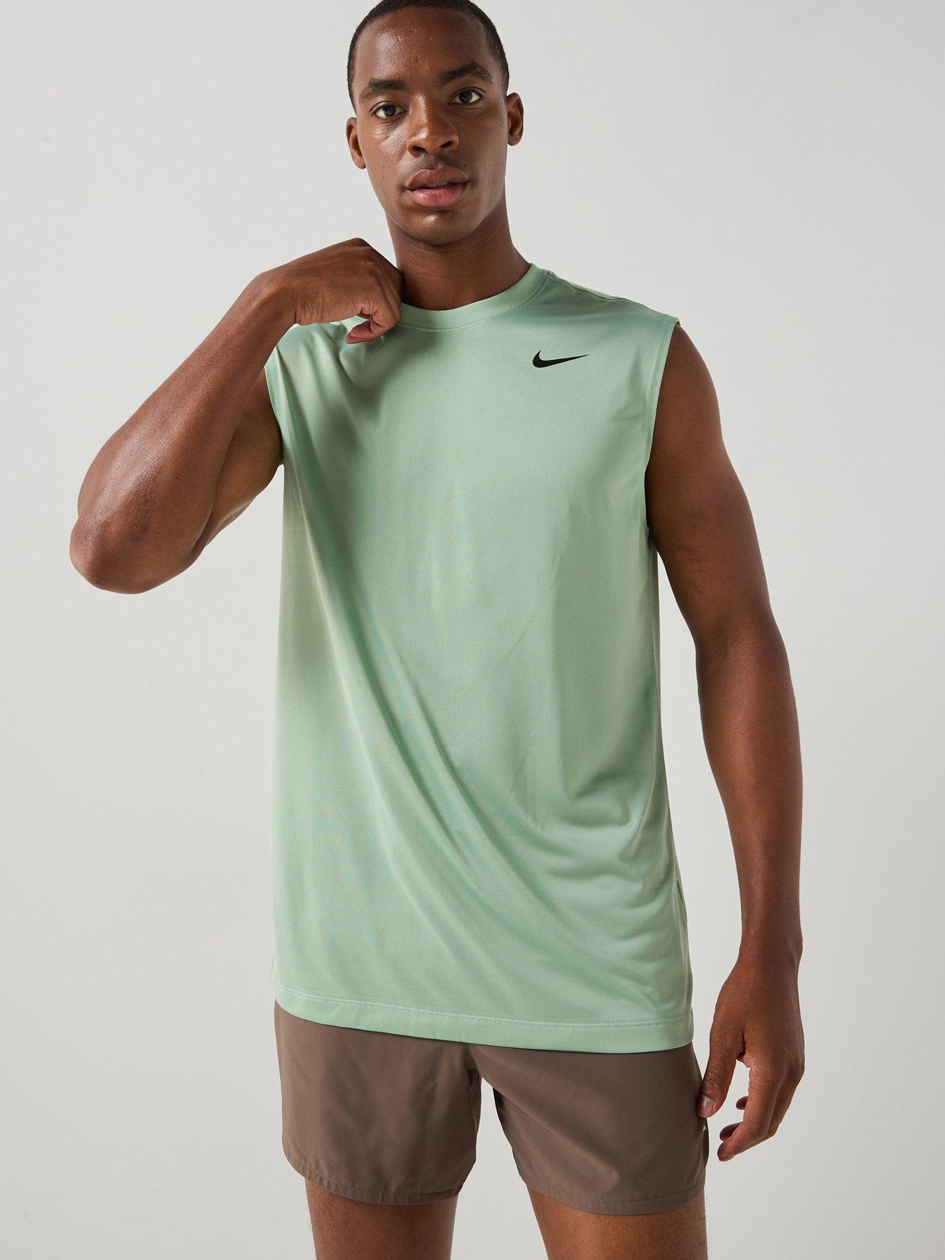 Nike Mens Training Dri-Fit Sleeveless Fitness T-Shirt - Green