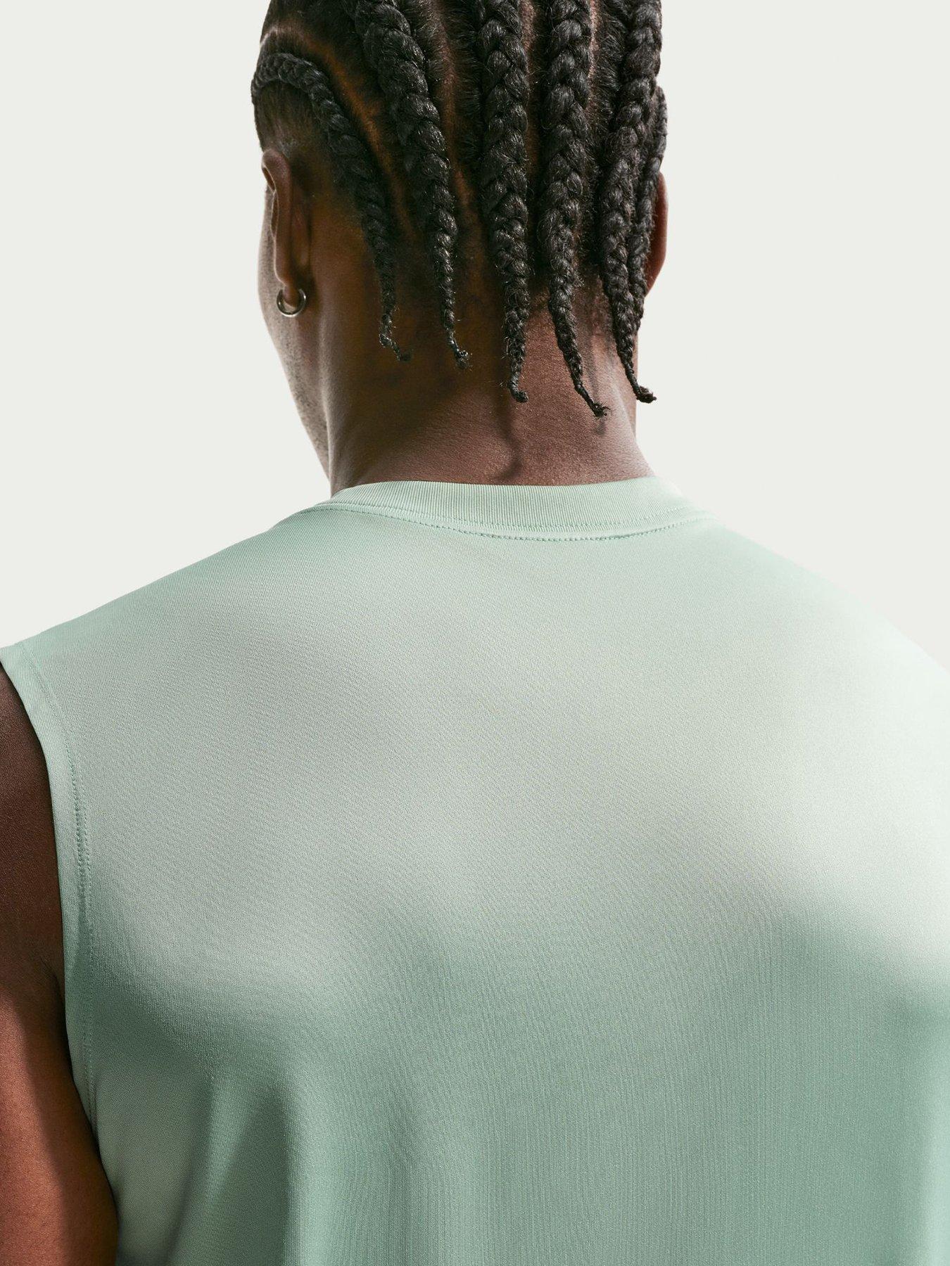 Image 2 of 5 of Nike Mens Training Dri-FIT Sleeveless Fitness T-Shirt - Green