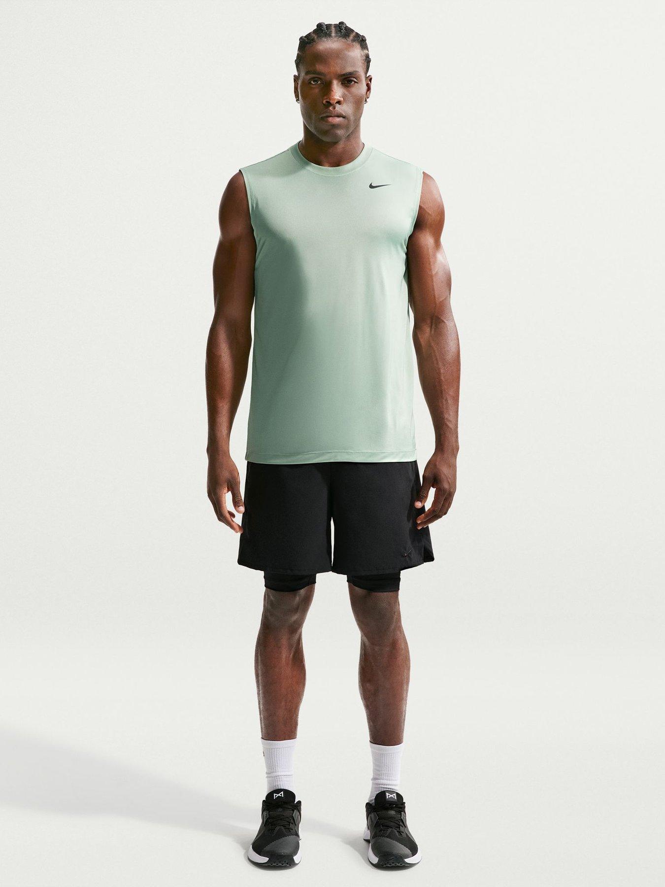 Image 3 of 5 of Nike Mens Training Dri-FIT Sleeveless Fitness T-Shirt - Green