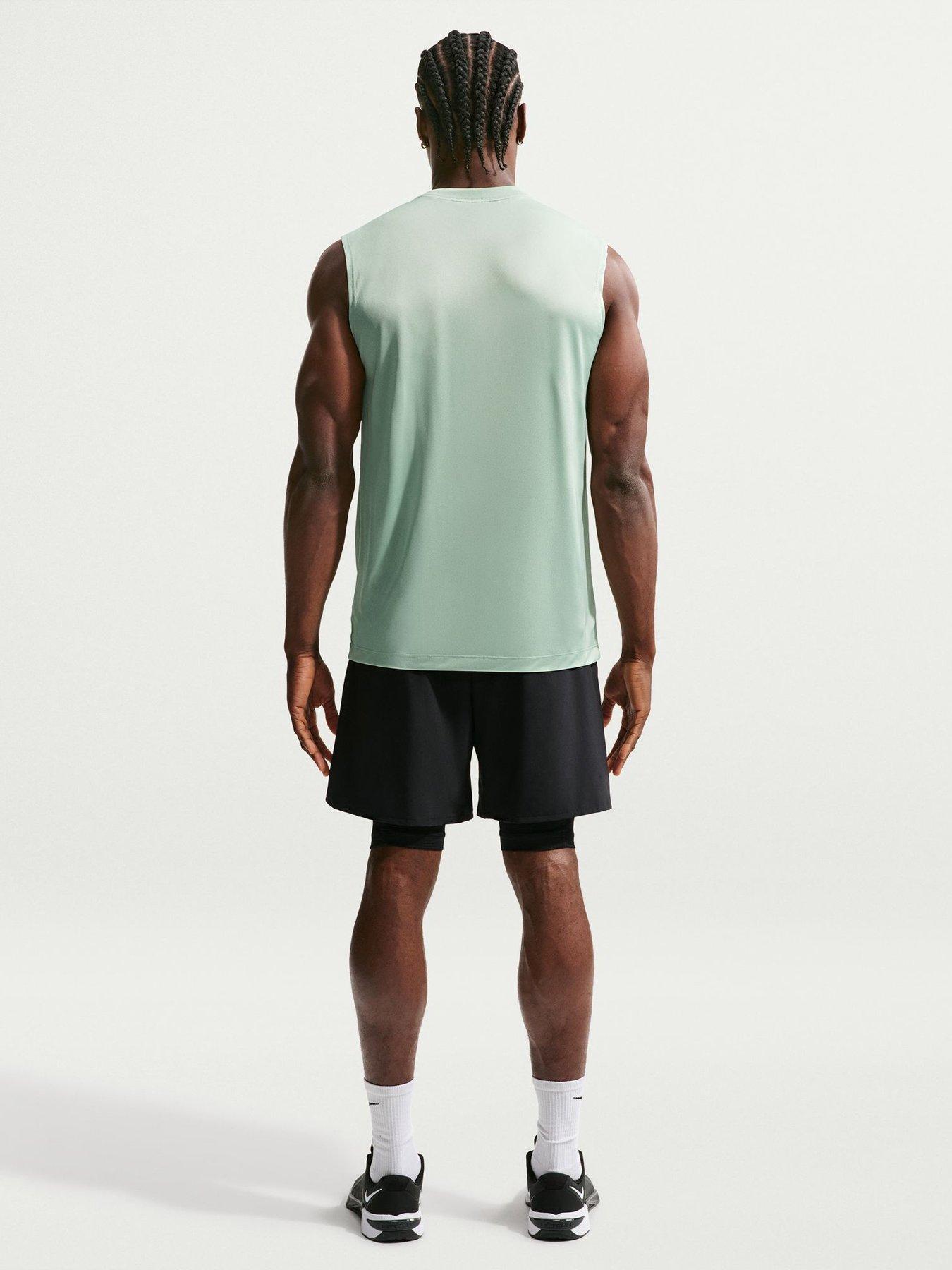 Image 4 of 5 of Nike Mens Training Dri-FIT Sleeveless Fitness T-Shirt - Green