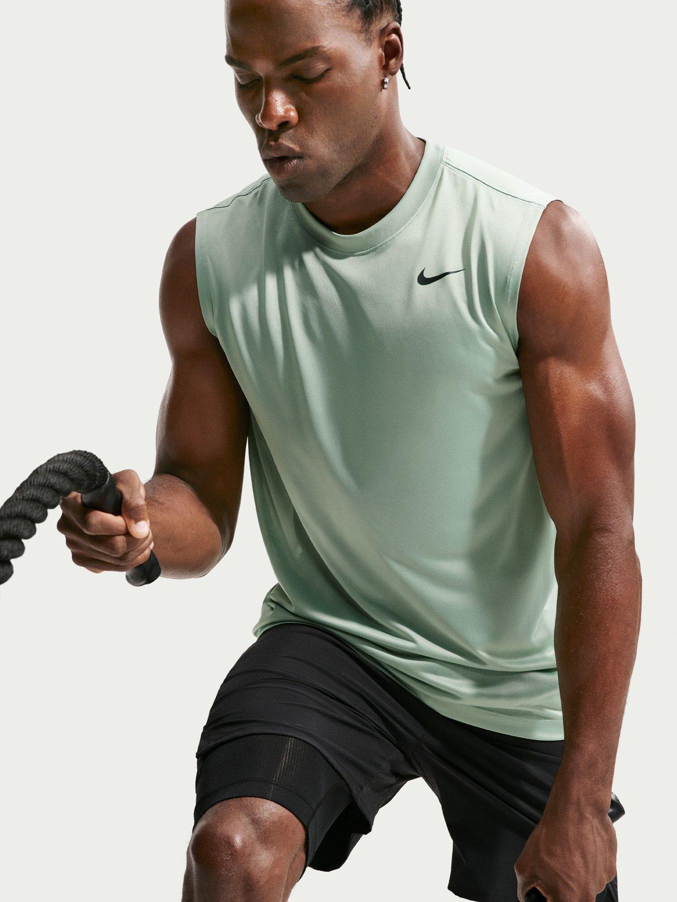 Image 5 of 5 of Nike Mens Training Dri-FIT Sleeveless Fitness T-Shirt - Green