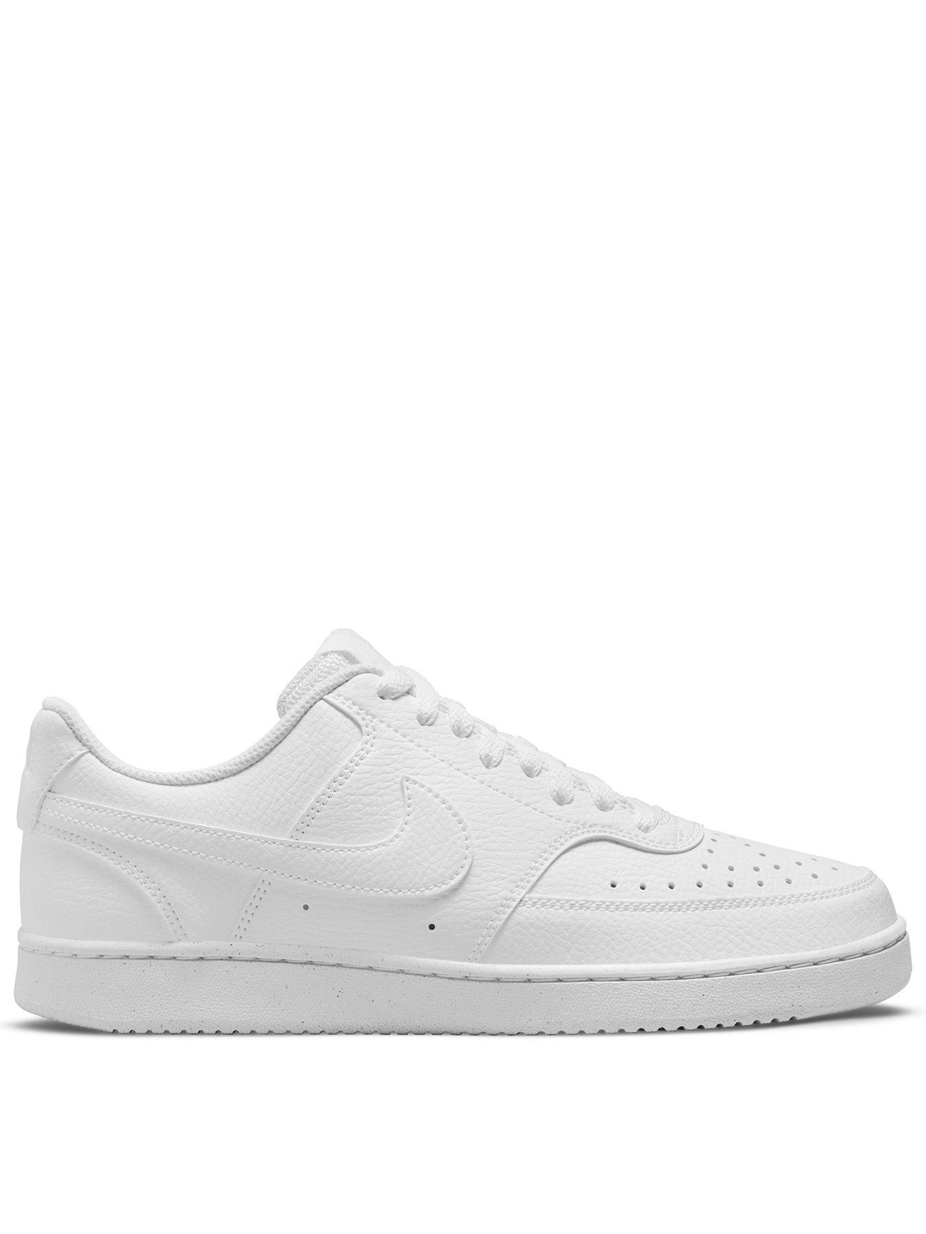 Nike Women's Court Vision Low Next Nature Trainers, White/White-White, Size 8, Women