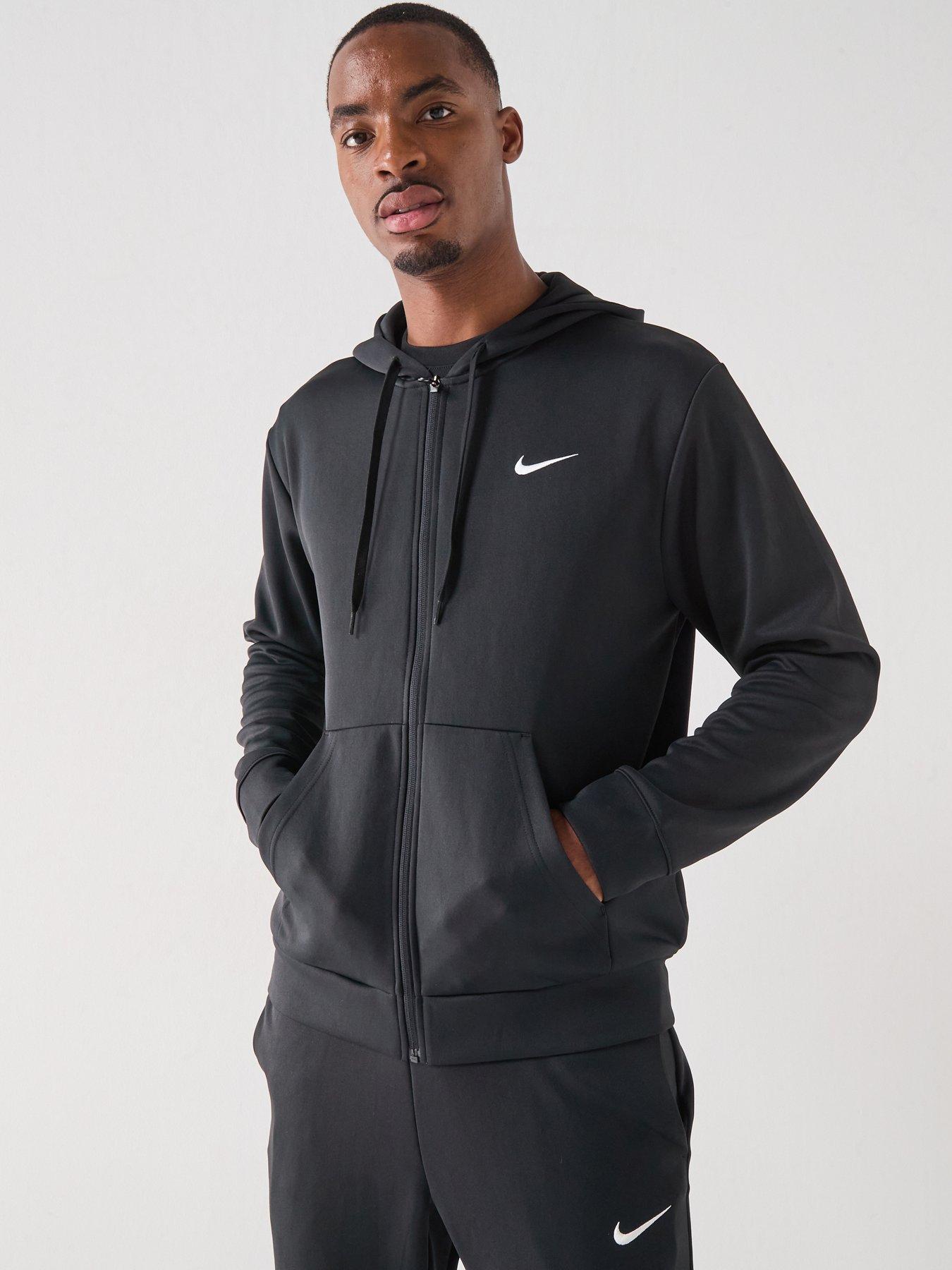 Nike Mens Training Dri-Fit Uv Flex Fleece Full Zip Hoodie - Black
