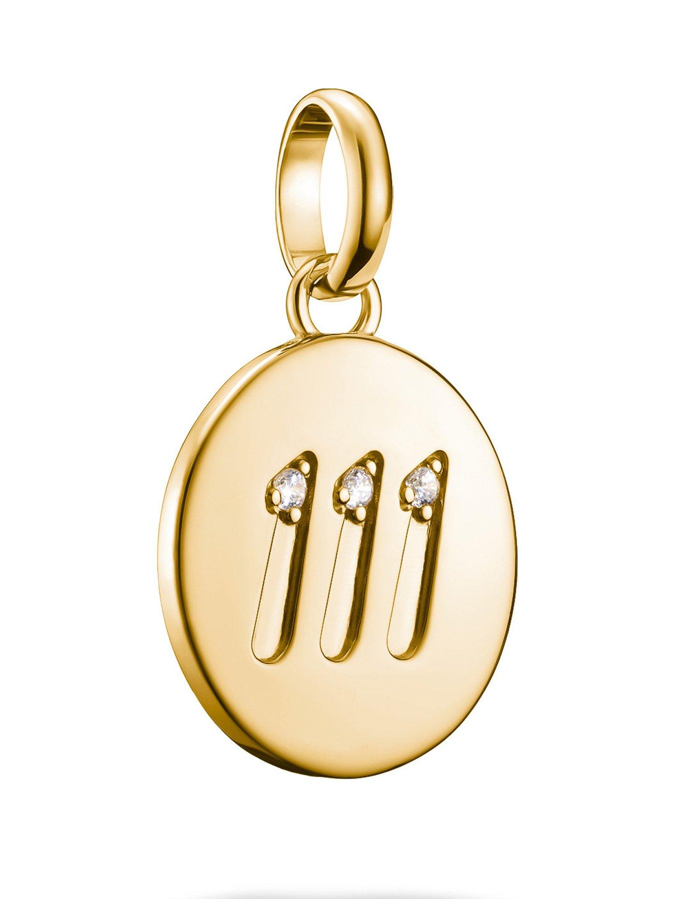 Image 1 of 8 of Thomas Sabo Charm Connect angel number pendant with stones
