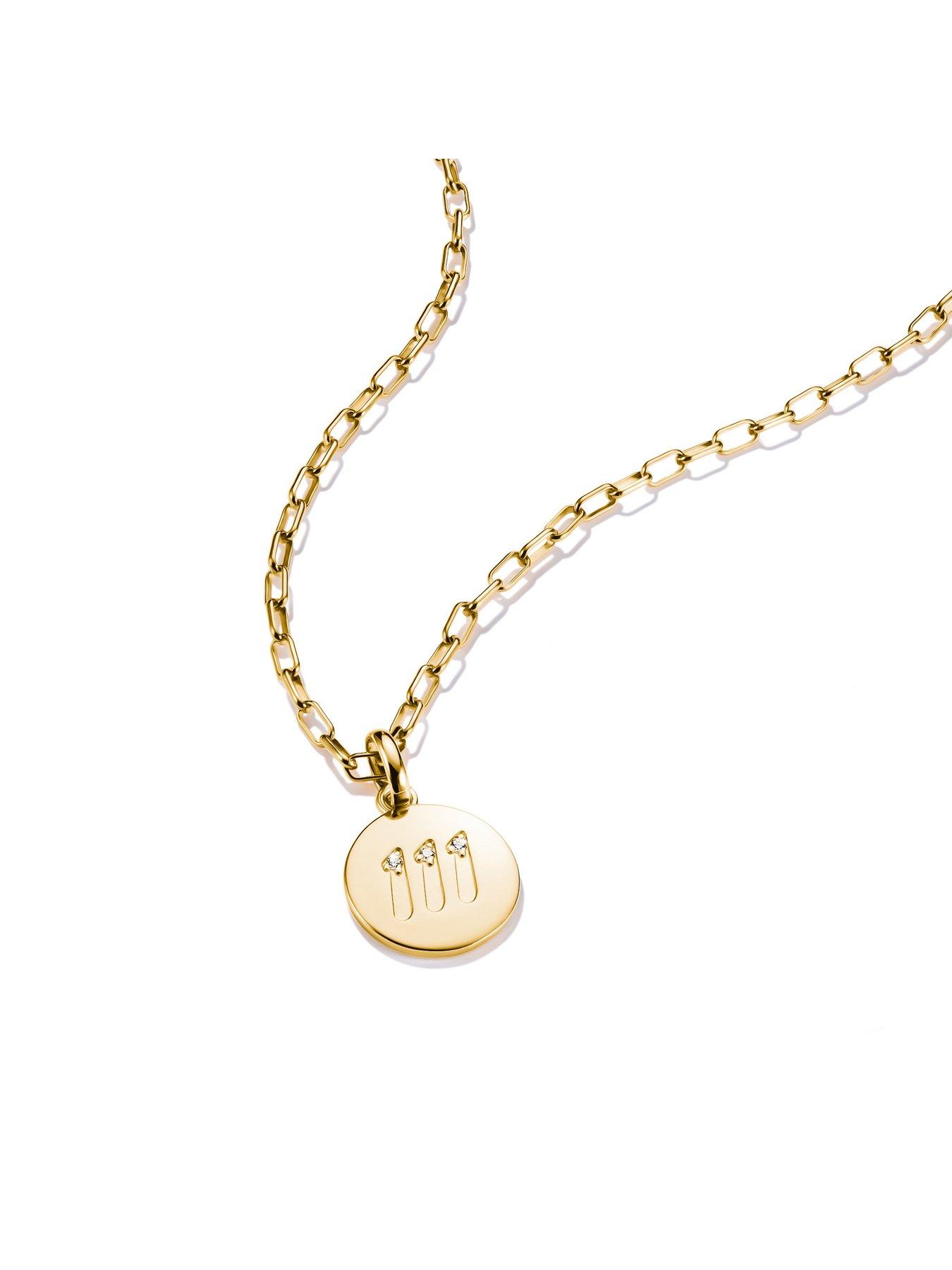 Image 2 of 8 of Thomas Sabo Charm Connect angel number pendant with stones