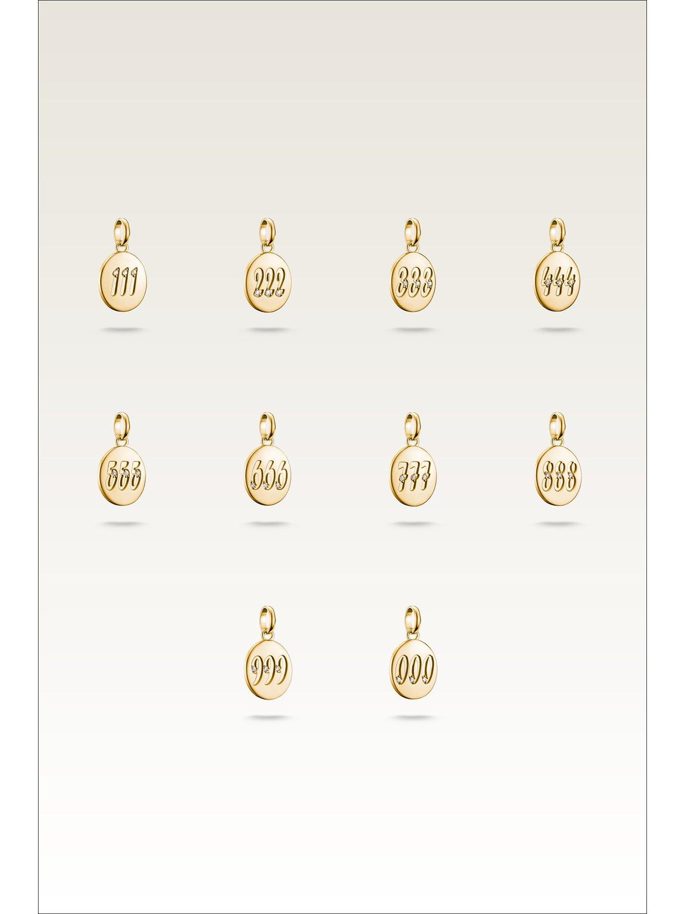 Image 6 of 8 of Thomas Sabo Charm Connect angel number pendant with stones