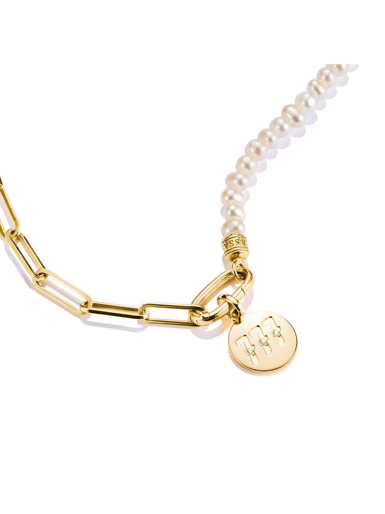 Image 7 of 8 of Thomas Sabo Charm Connect angel number pendant with stones