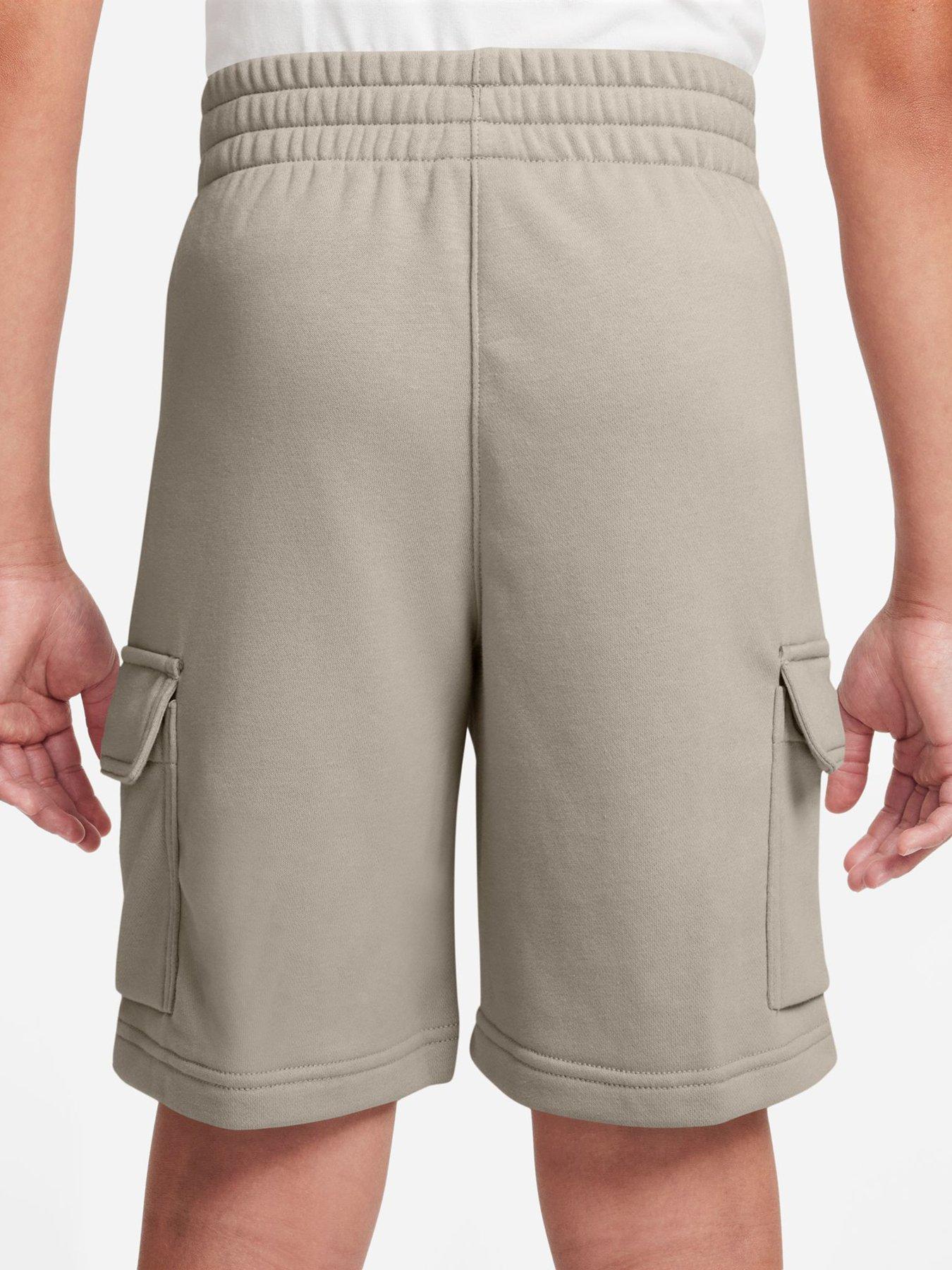 Image 2 of 4 of Nike Older&nbsp;Kids Sportswear Club French Terry Cargo Shorts - Light&nbsp;Brown