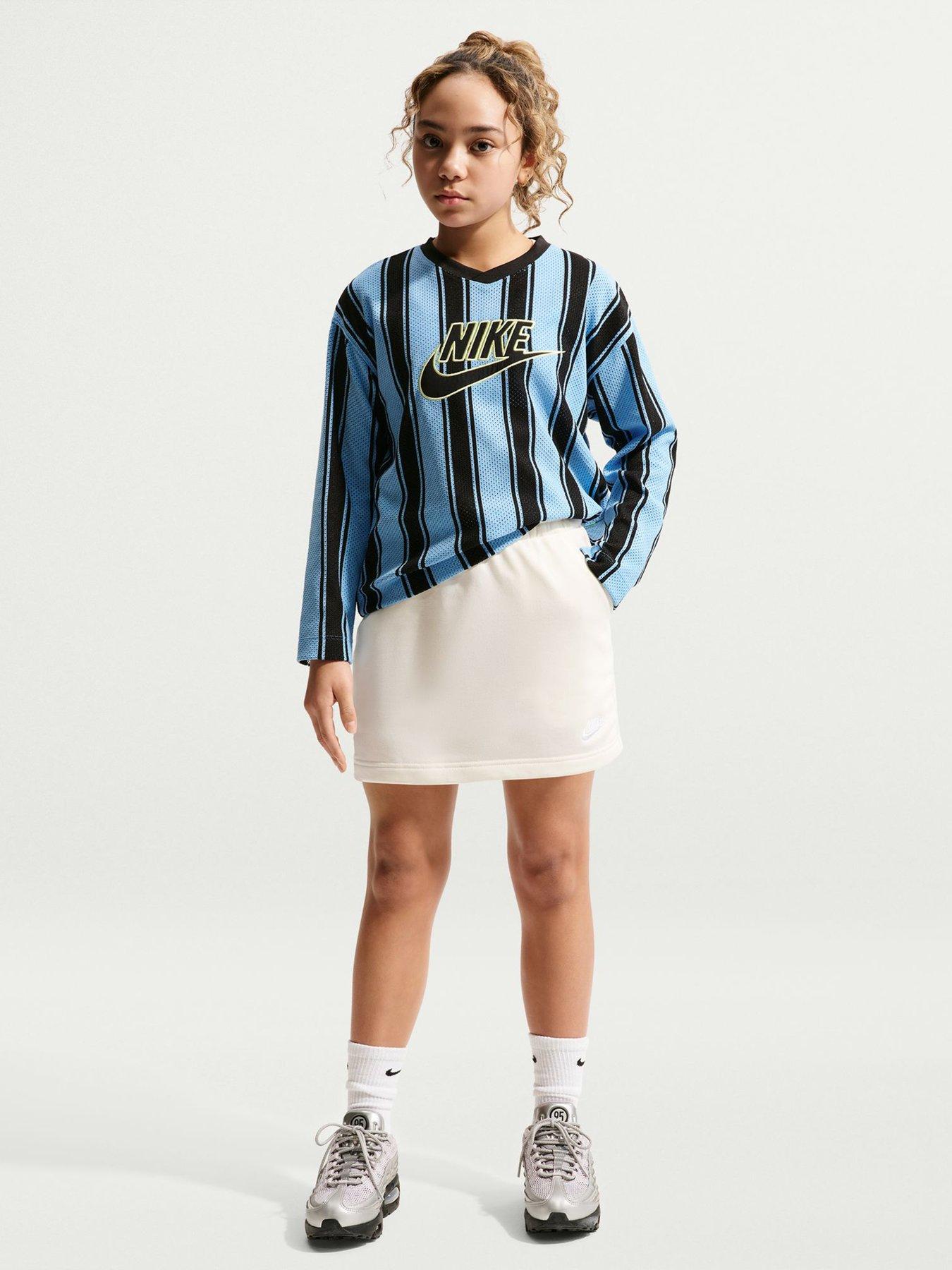 Nike Girls Sportswear Club French Terry Skirt - Off White