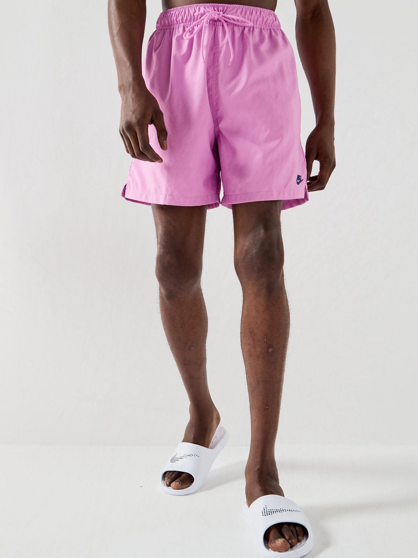 Nike Mens Club Flow Shorts, Lt Magenta/Midnight Navy, Size M, Men