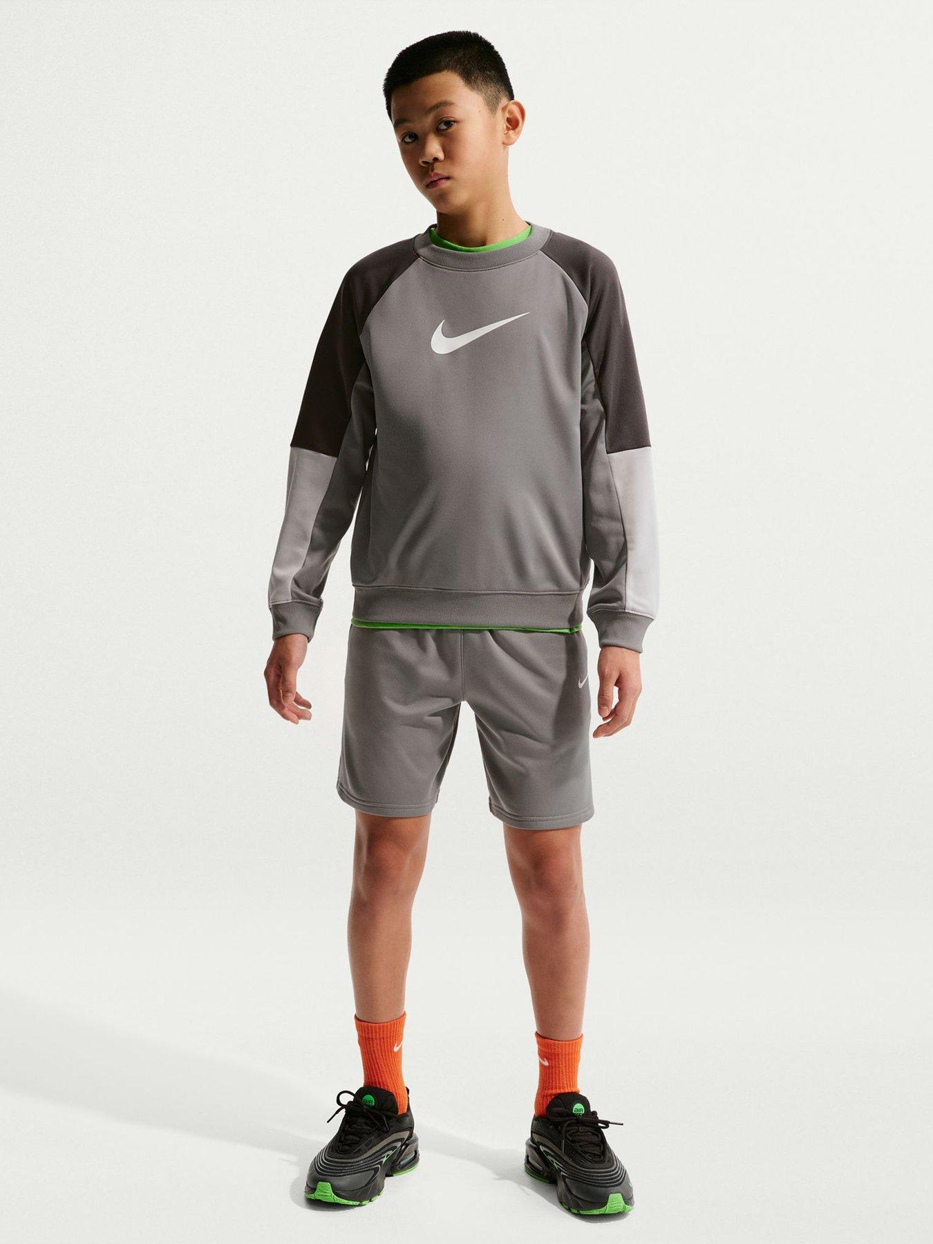Nike Big Kids Sportswear Shorts Tracksuit Crew - Grey