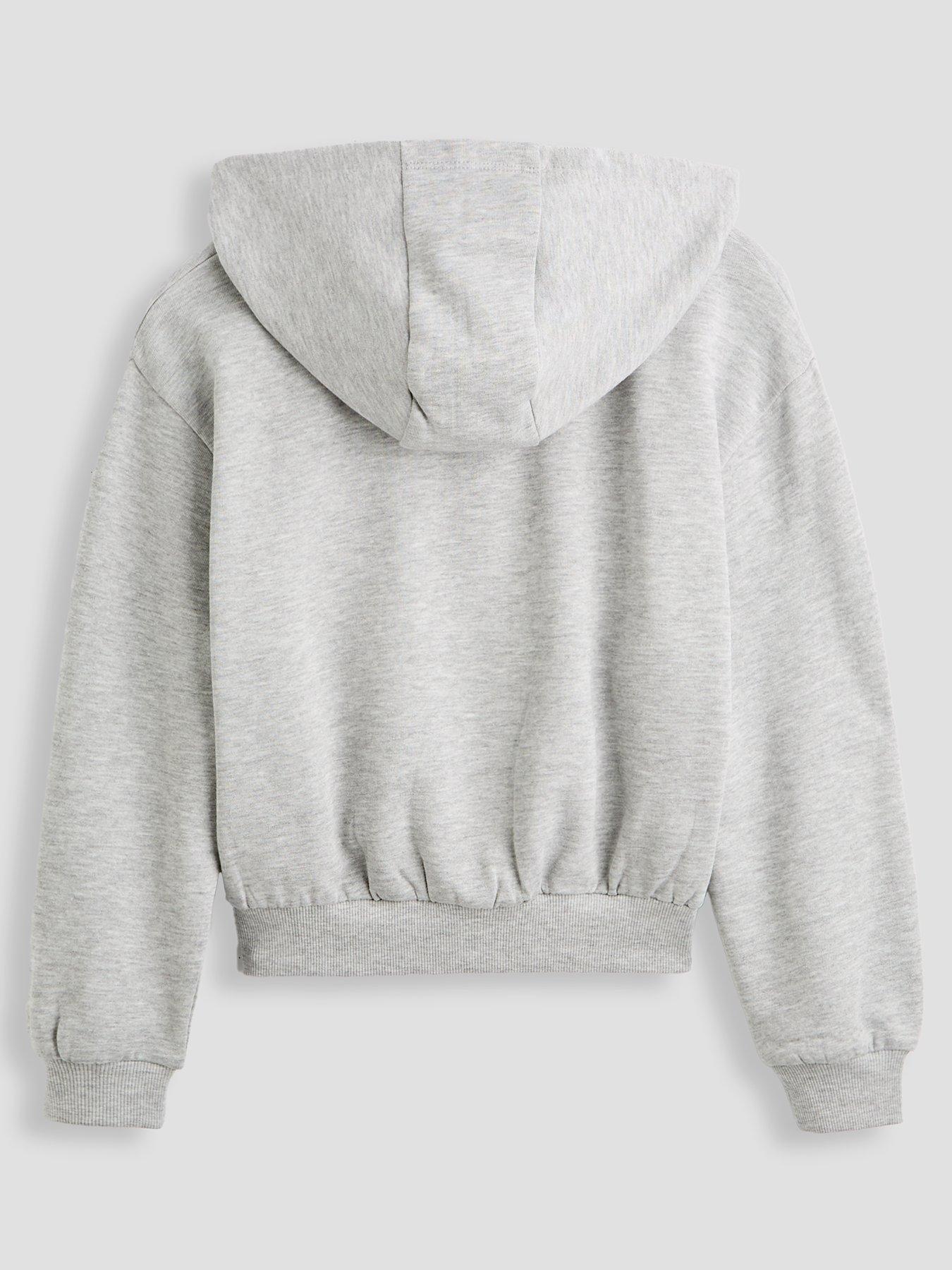 Image 2 of 4 of The Very Collection Girls Zip Up Hoodie - Grey Marl