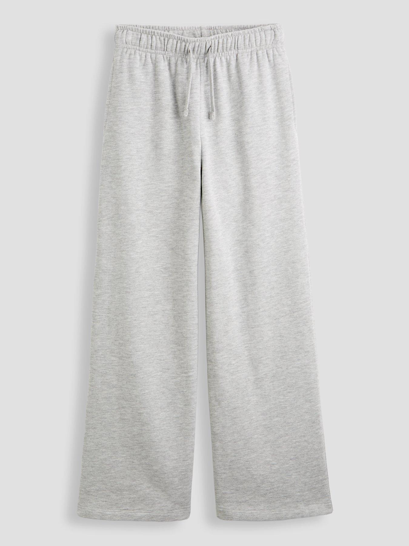 The Very Collection Girls Wide Leg Basic Jogger - Grey Marl