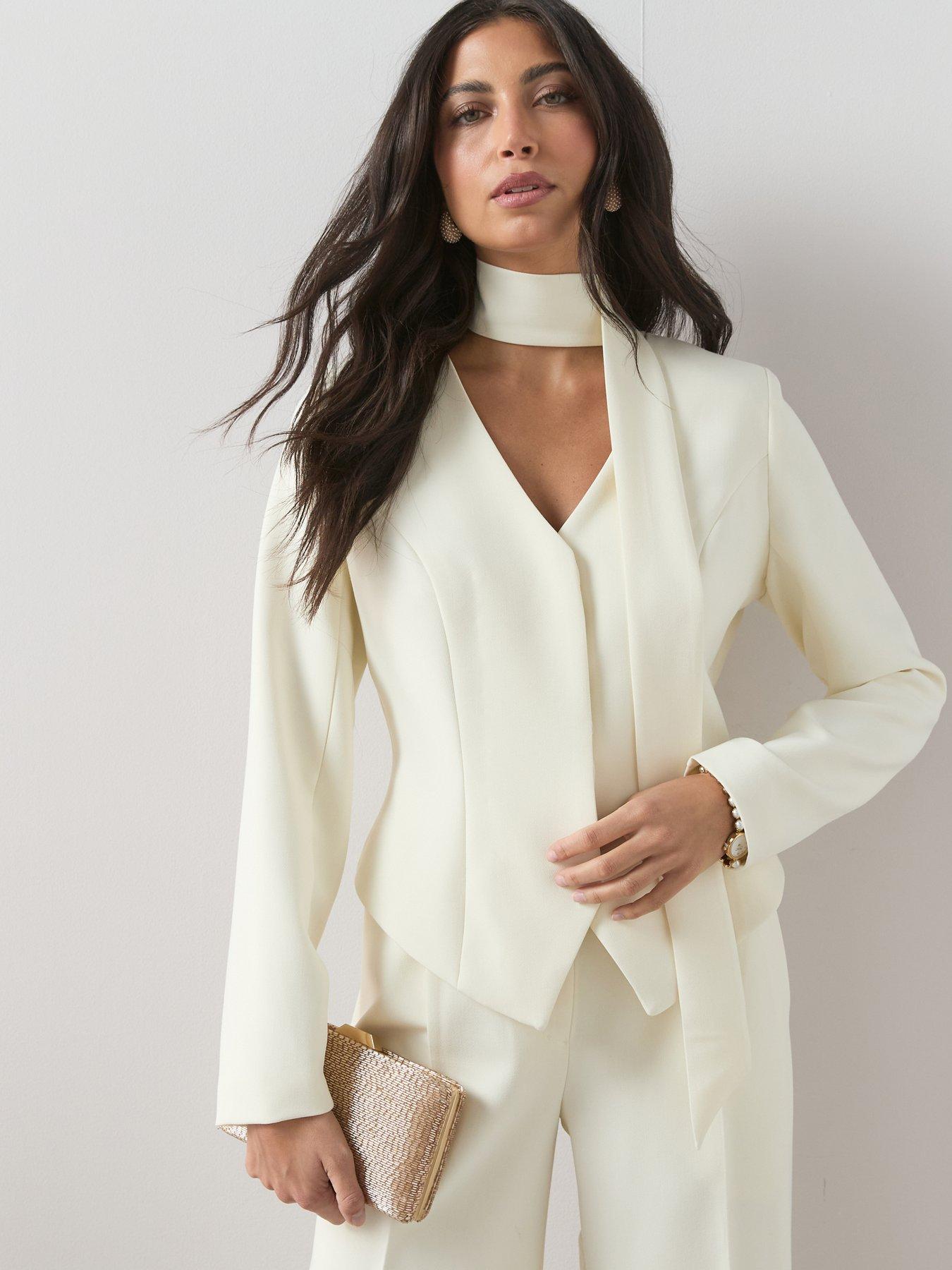 The Very Collection Scarf Co-ord Blazer - Cream