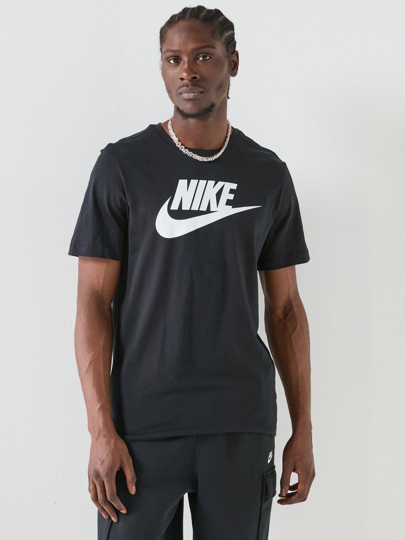 Nike Mens Sportswear Icon Futura T-Shirt, Black/White, Size M, Men