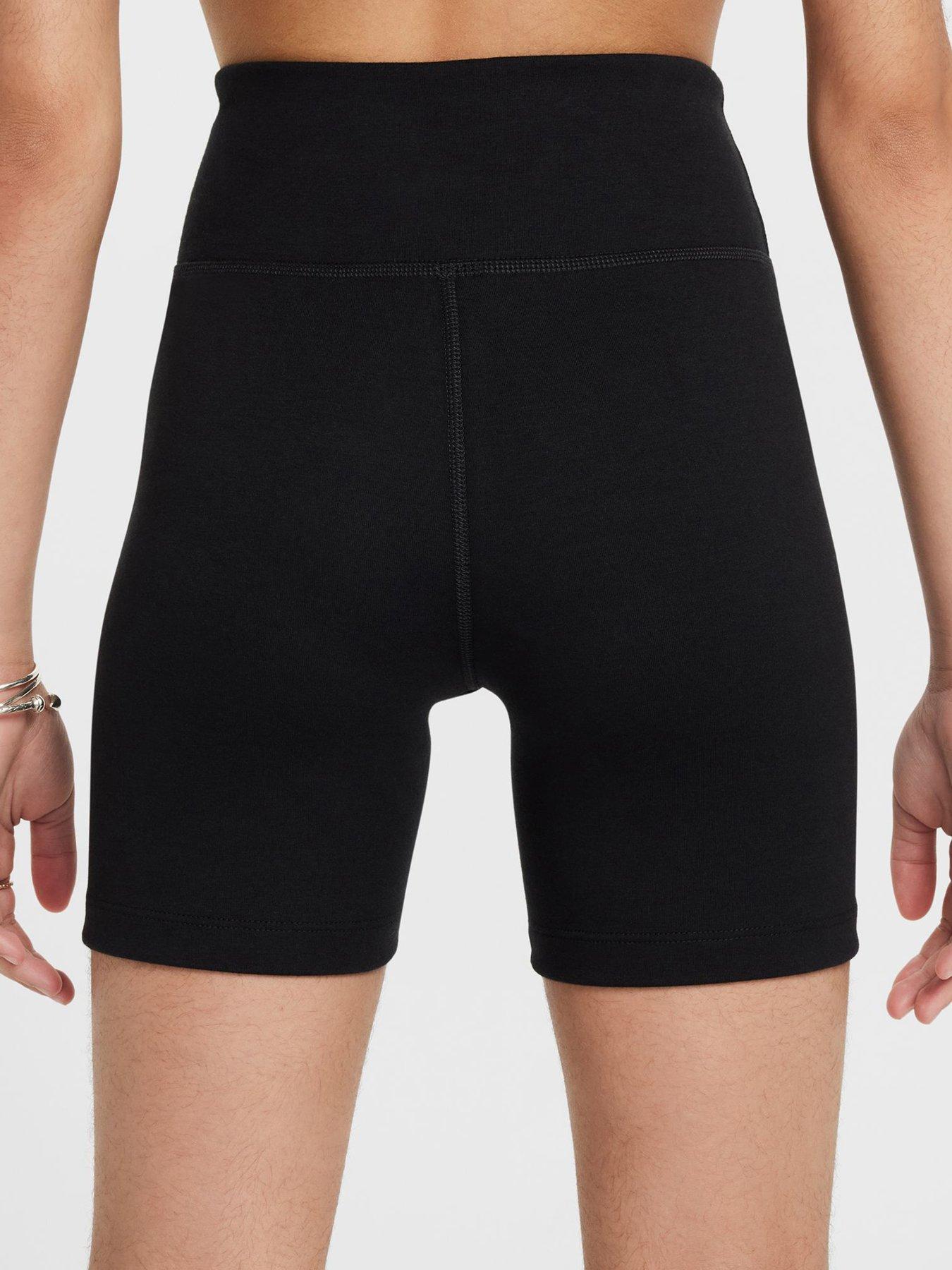 Image 2 of 5 of Nike Girls Sportswear High Waisted 5 Inch Biker Shorts - Black