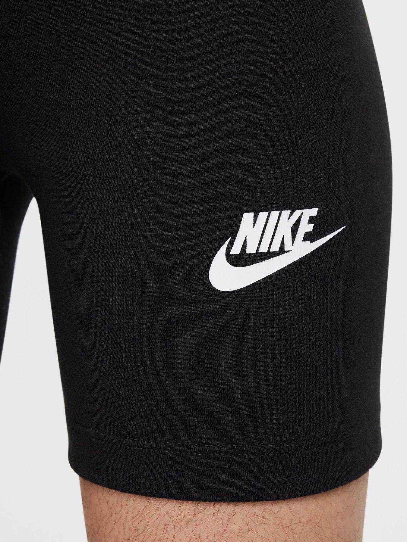 Image 5 of 5 of Nike Girls Sportswear High Waisted 5 Inch Biker Shorts - Black