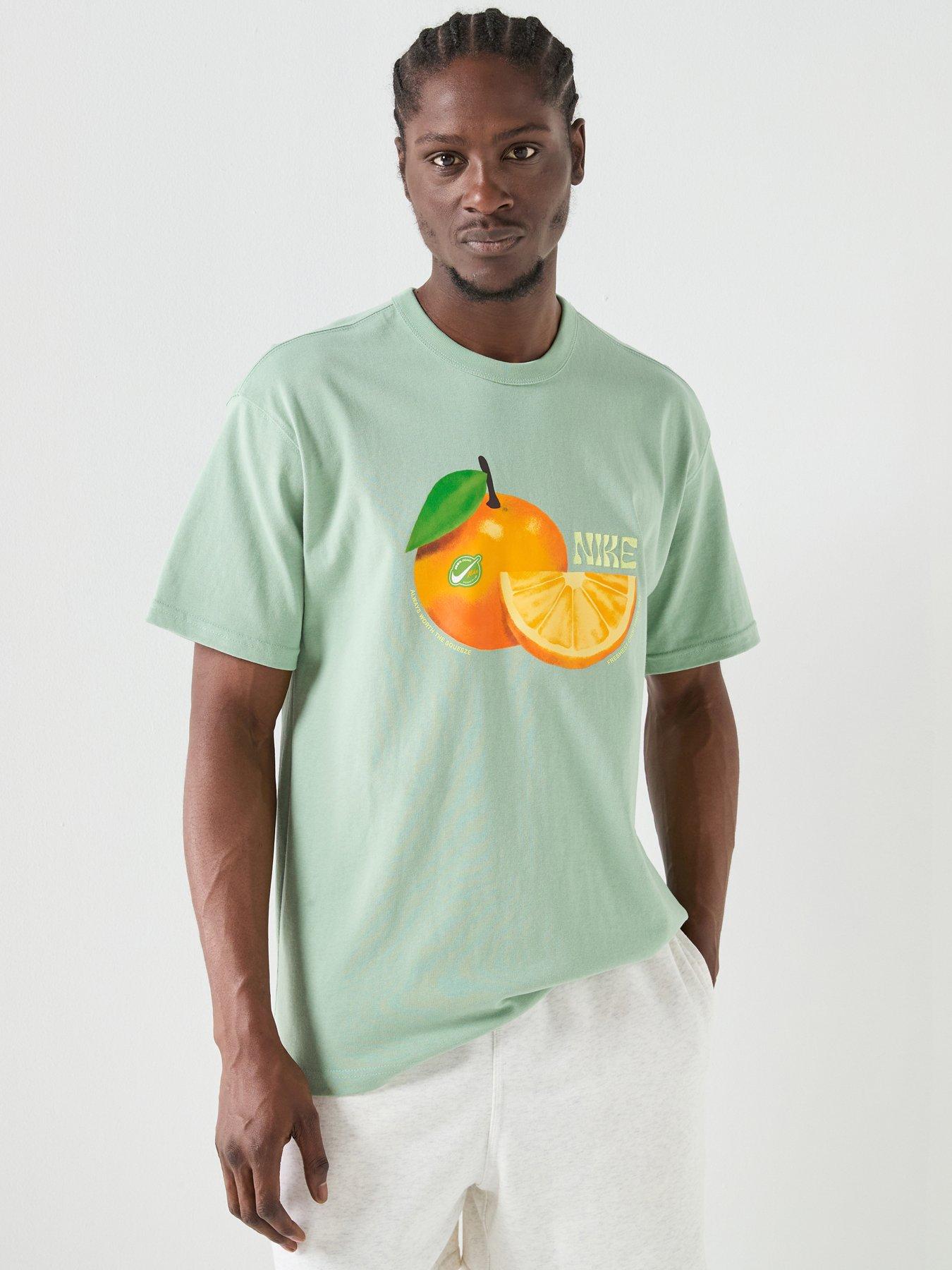 Image 1 of 7 of Nike Mens Sportswear Premium Orange Loose T-Shirt - Sage