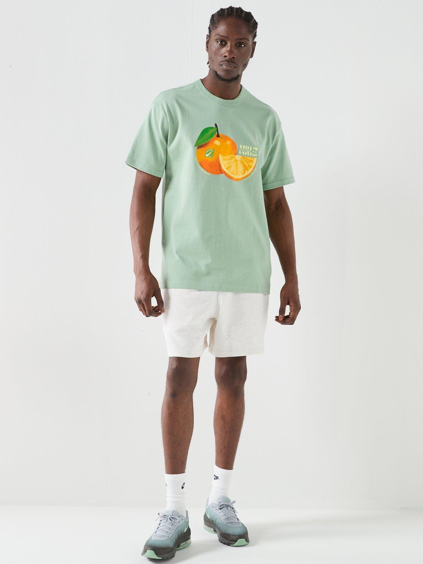 Image 3 of 7 of Nike Mens Sportswear Premium Orange Loose T-Shirt - Sage