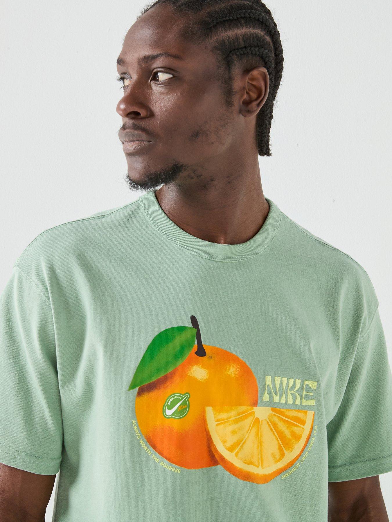 Image 4 of 7 of Nike Mens Sportswear Premium Orange Loose T-Shirt - Sage