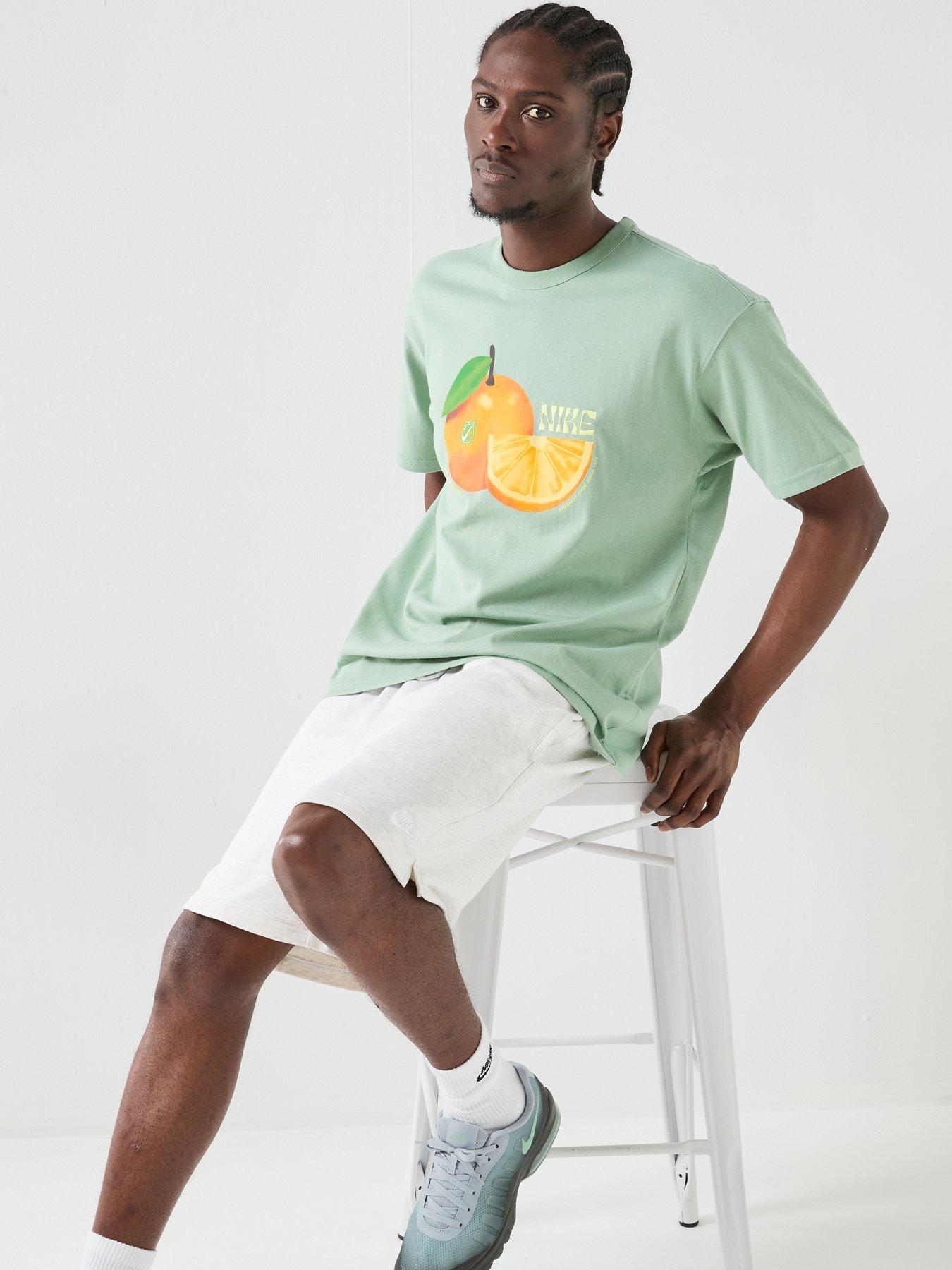 Image 6 of 7 of Nike Mens Sportswear Premium Orange Loose T-Shirt - Sage
