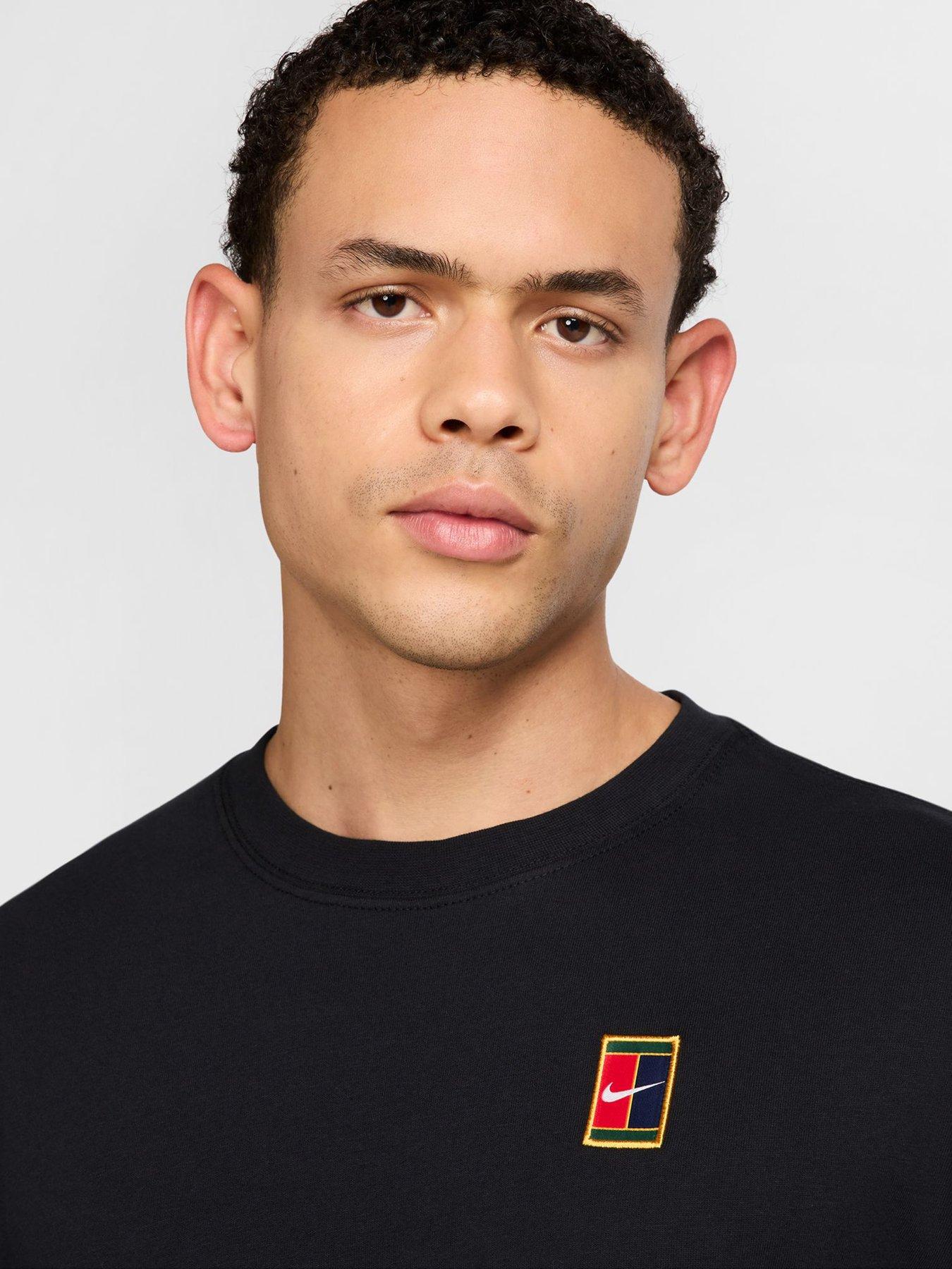 Image 4 of 5 of Nike Mens Tennis Short Sleeve 90 T-Shirt - Black