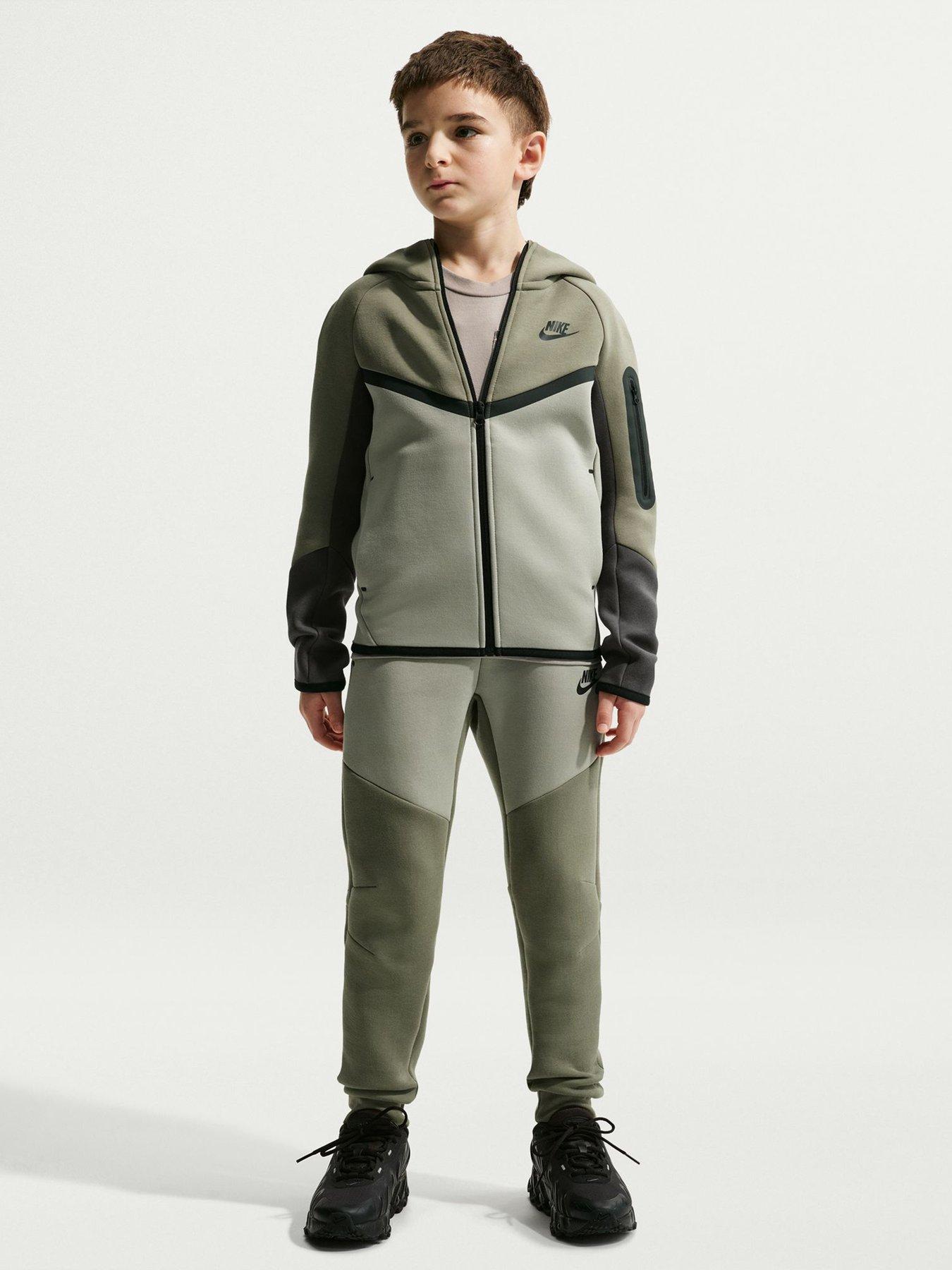 Nike Big Kids Tech Fleece Joggers, Silver Sage/Spruce Fog/Black/B, Size Xs