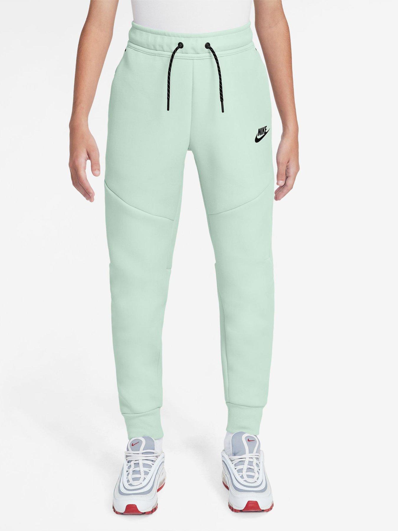 Nike Big Kids Tech Fleece Joggers, Barely Green/Black/Black, Size Xl