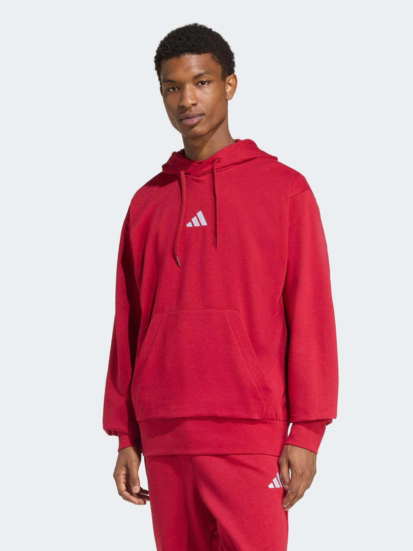 adidas Sportswear Men's Essentials Feelcozy Fleece Hoodie, Actmar/White, Size M, Men