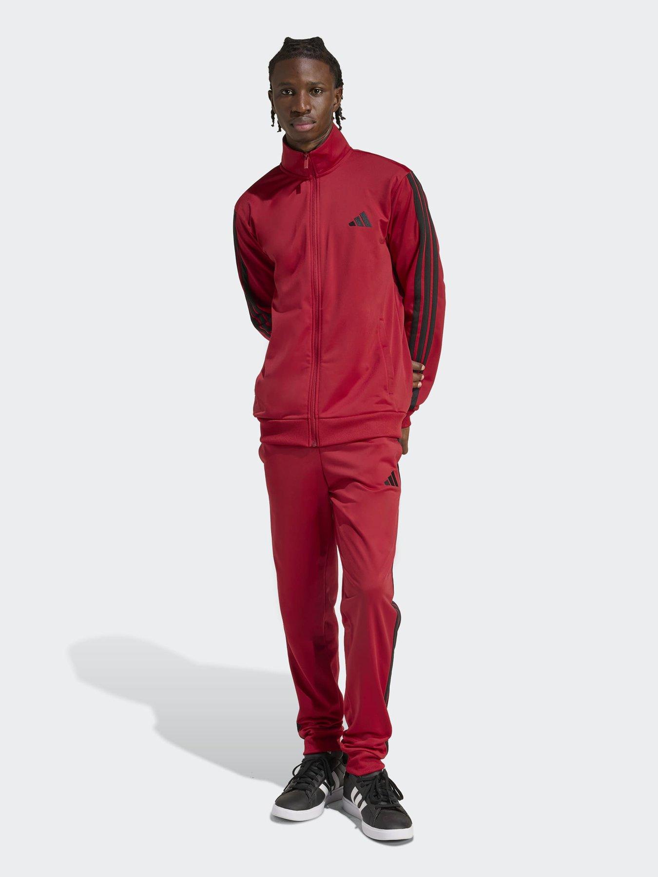 adidas Sportswear Men's 3 Stripes Tracksuit - Burgundy