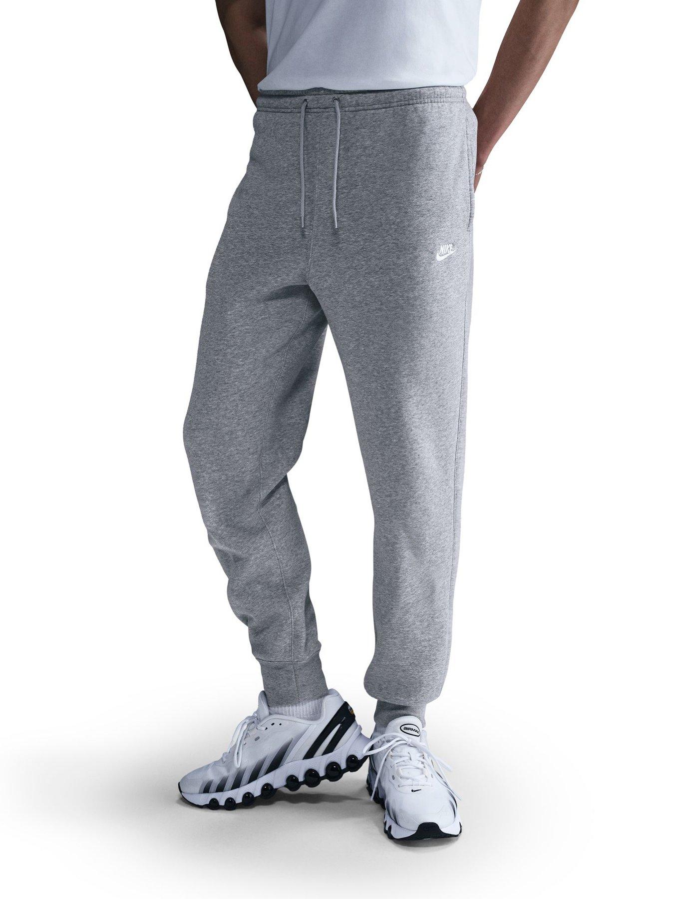 Nike Mens Club Joggers, Dk Grey Heather/Lt Grey/White, Size 2Xl, Men