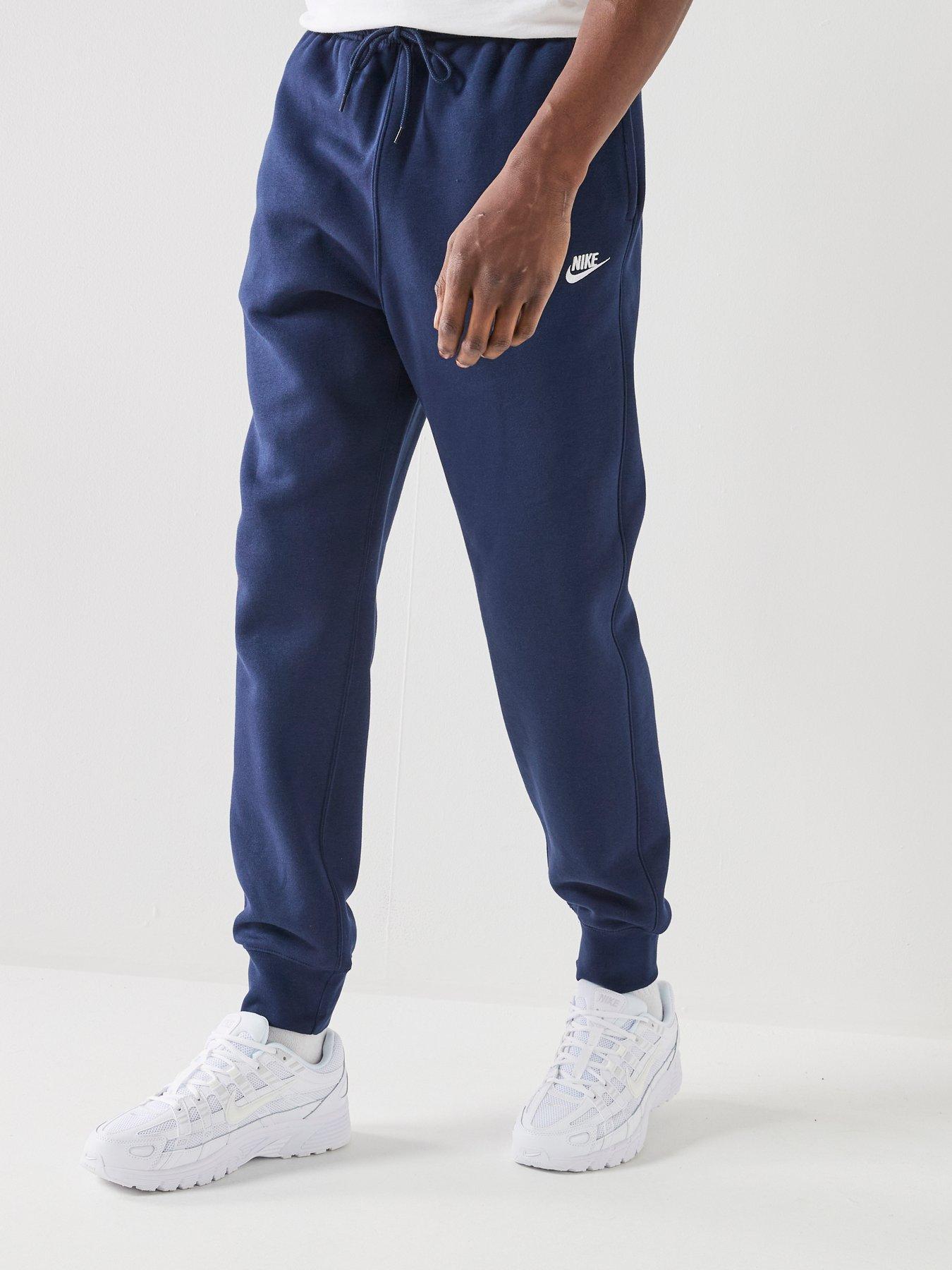 Nike Mens Club Joggers, Obsidian/Obsidian/White, Size L, Men