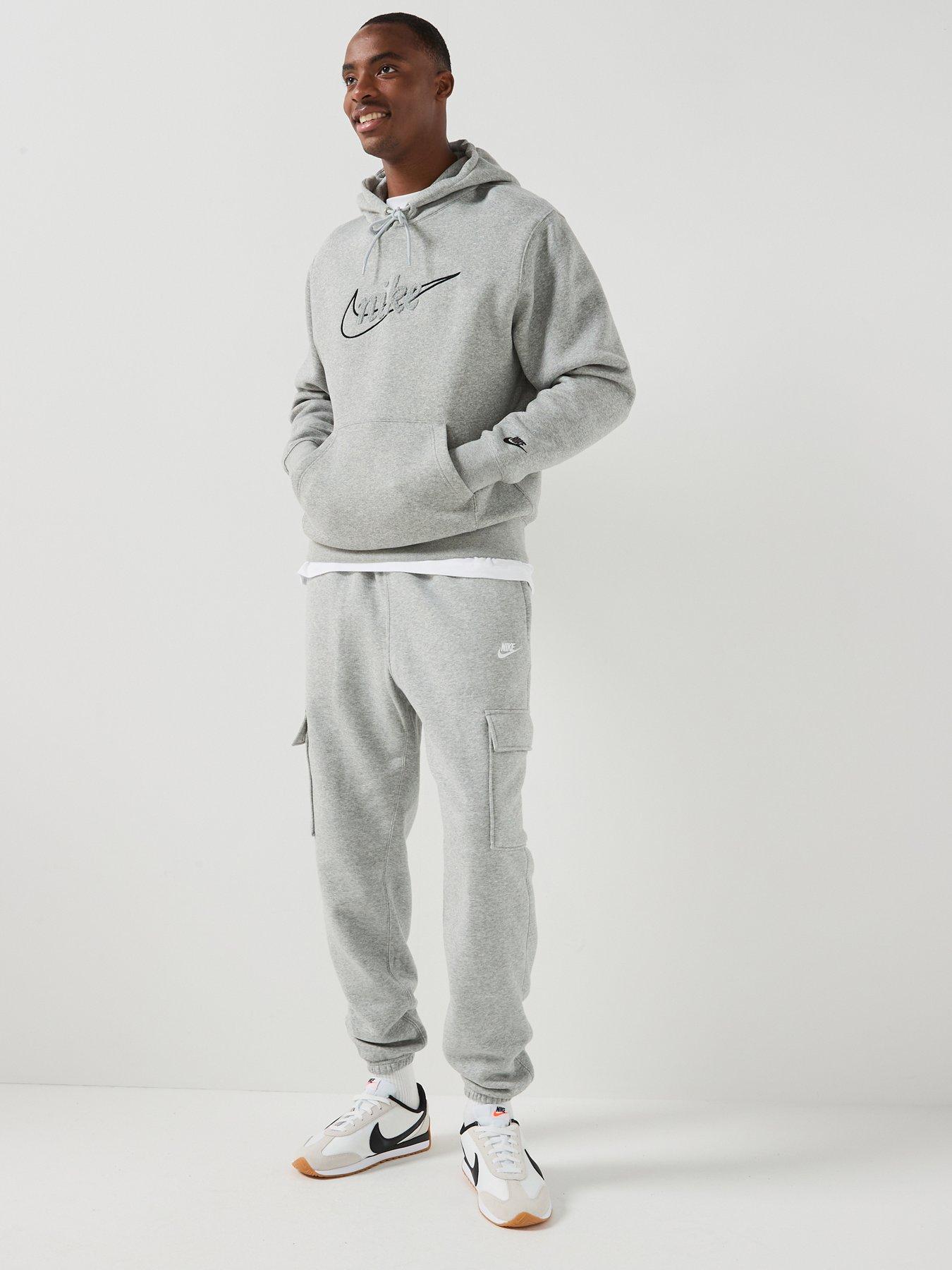 Nike Mens Club Cargo Pants, Dk Grey Heather/ Grey/White, Size Xl, Men