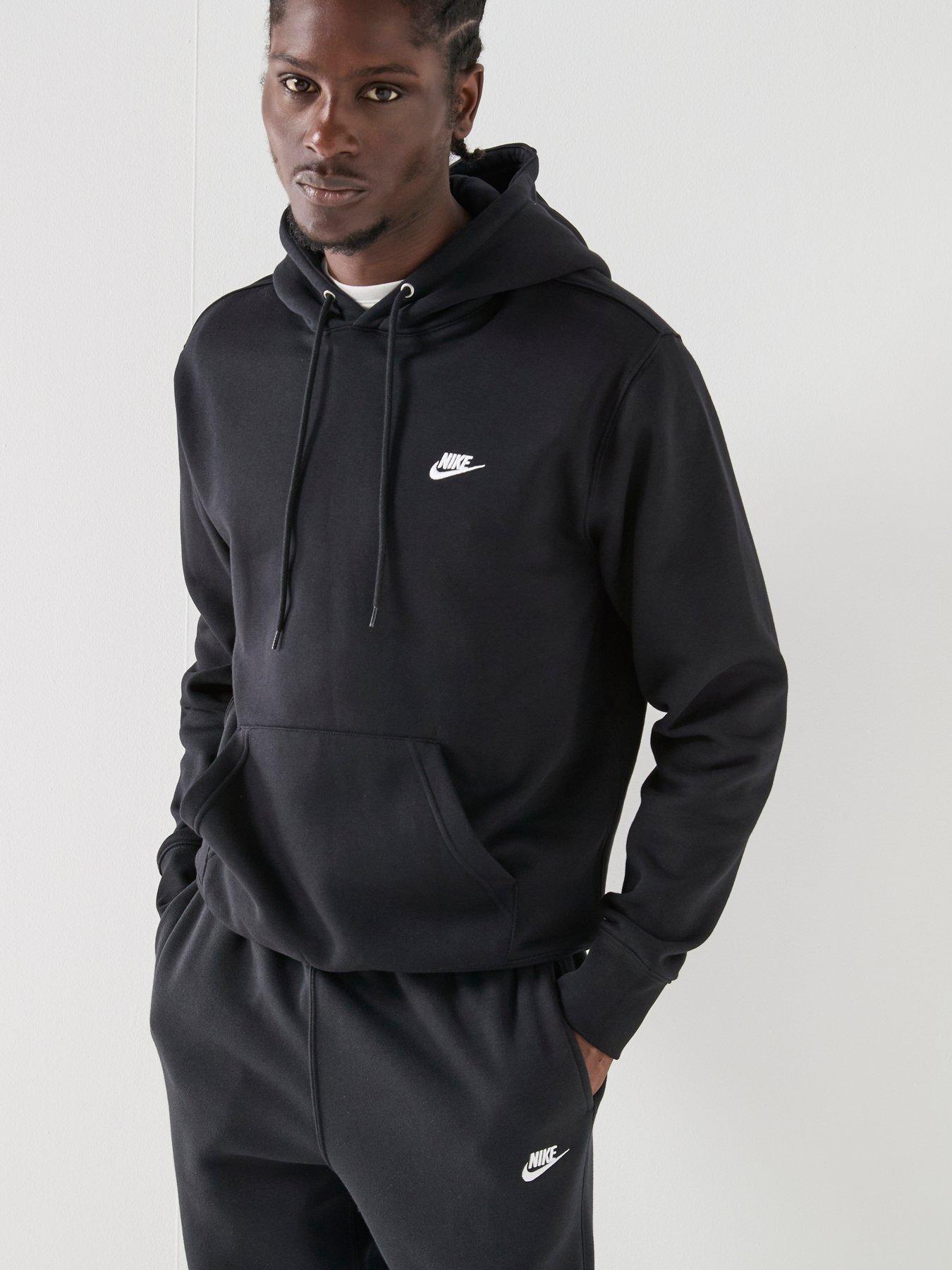 Image 1 of 7 of Nike Mens Club Pullover Hoodie - Black