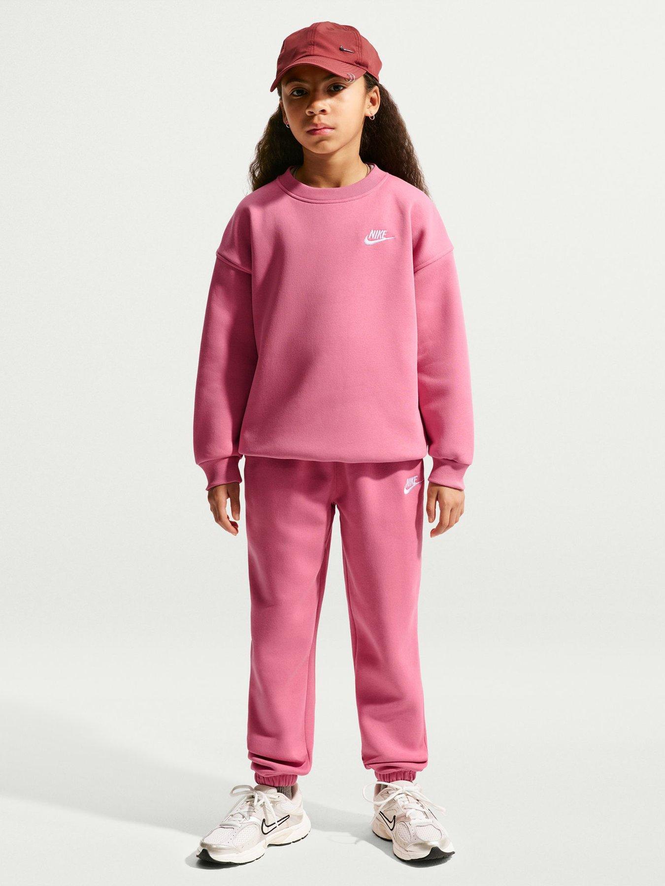 Nike Big Kids Sportswear Club Loose Pants, Peony/Peony/White, Size Xs