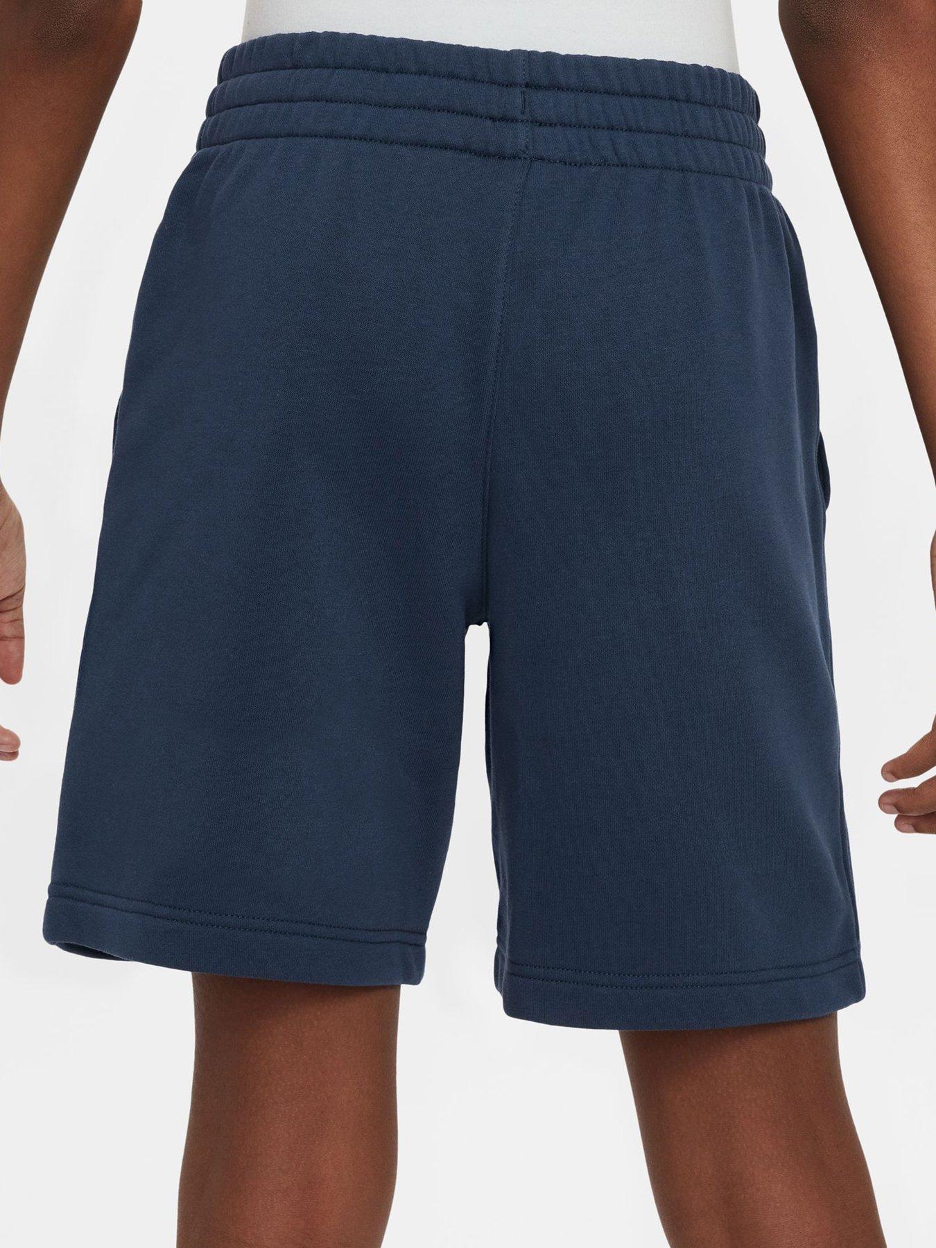 Image 2 of 6 of Nike Big Kids Sportswear Club French Terry Shorts - Navy
