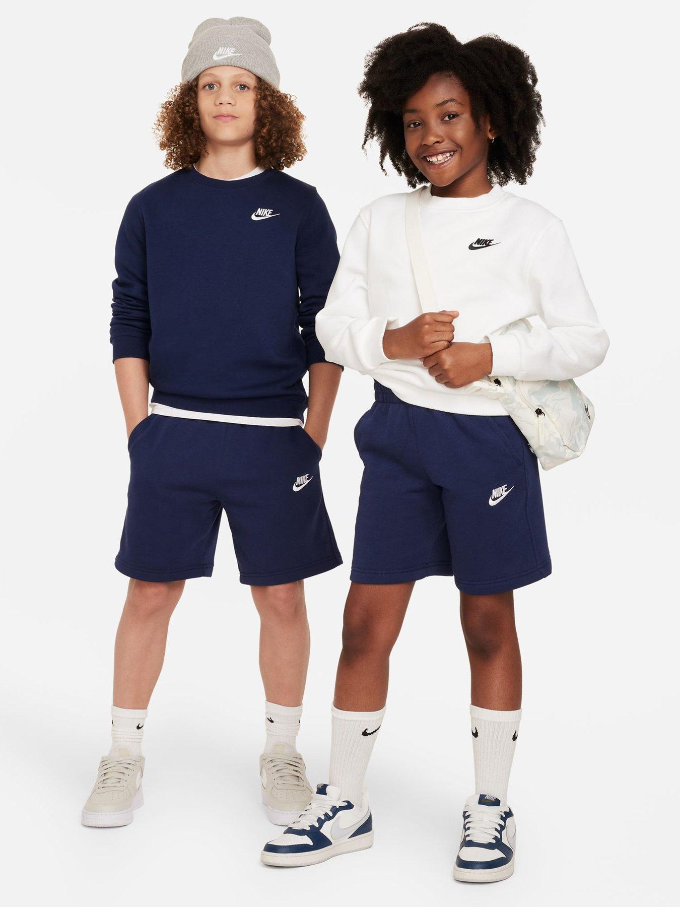 Image 3 of 6 of Nike Big Kids Sportswear Club French Terry Shorts - Navy