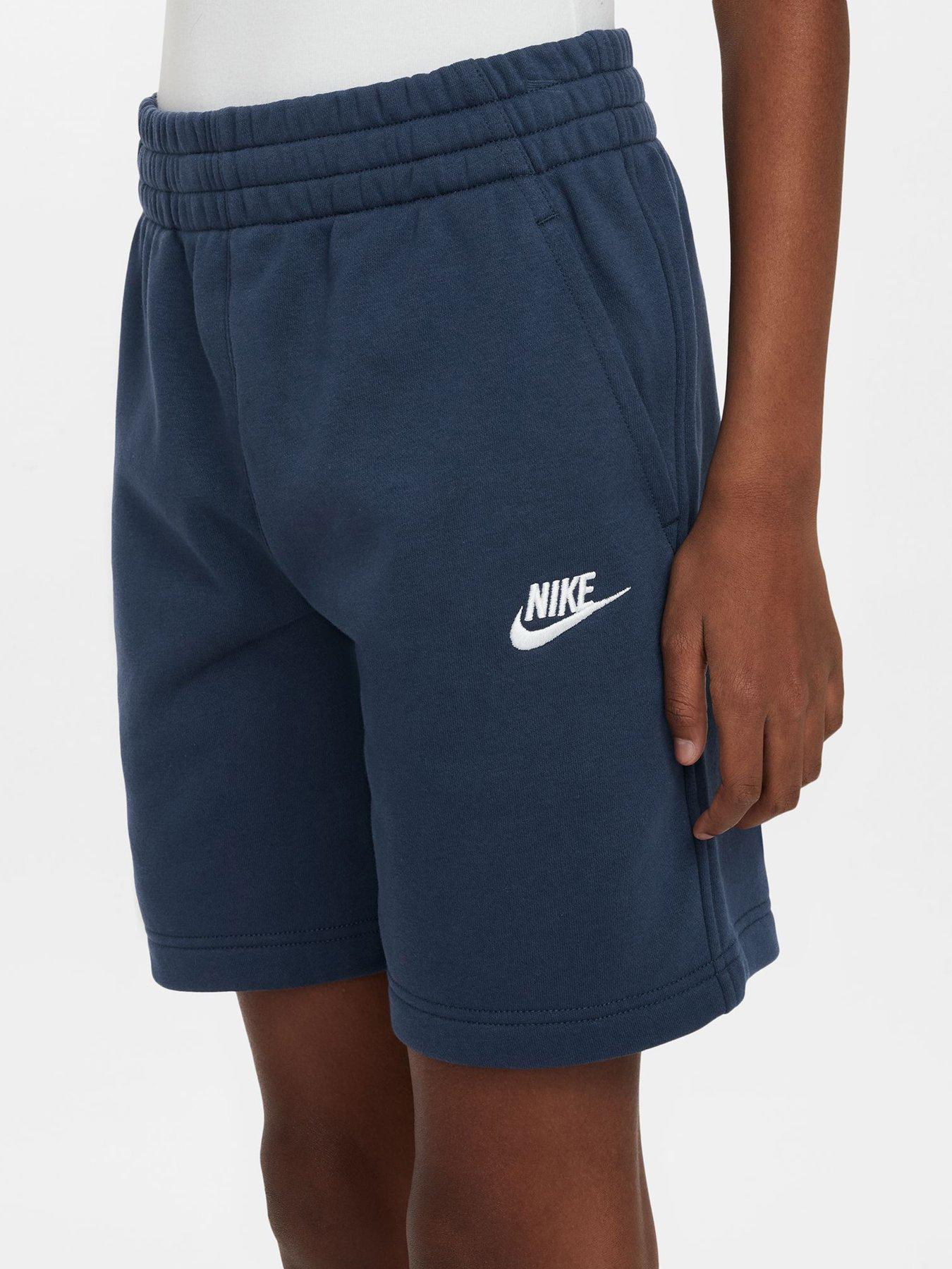 Image 4 of 6 of Nike Big Kids Sportswear Club French Terry Shorts - Navy