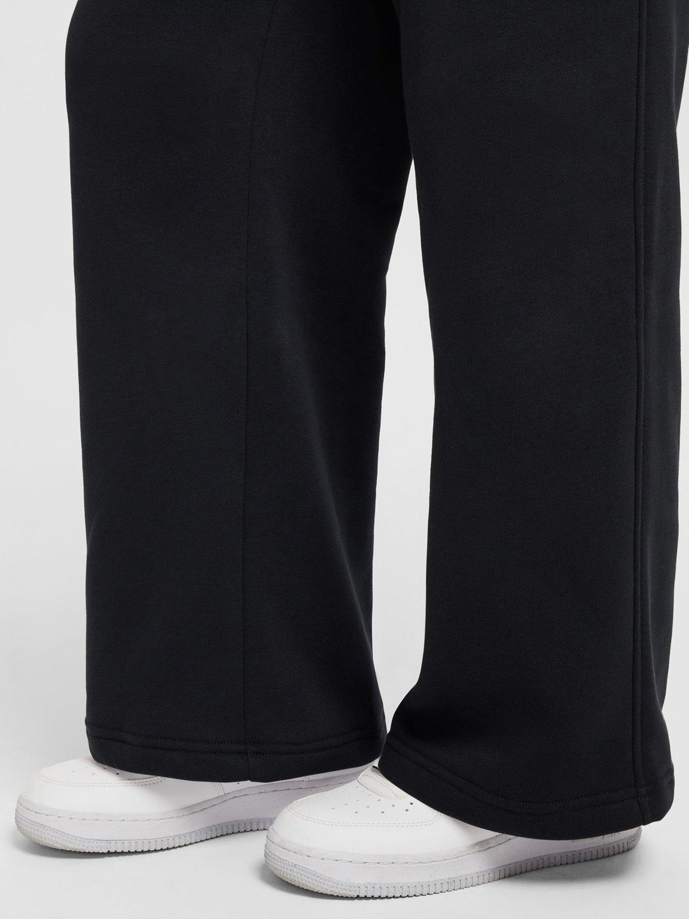 Image 4 of 5 of Nike Girls Sportswear Club Wide Leg Pants - Black