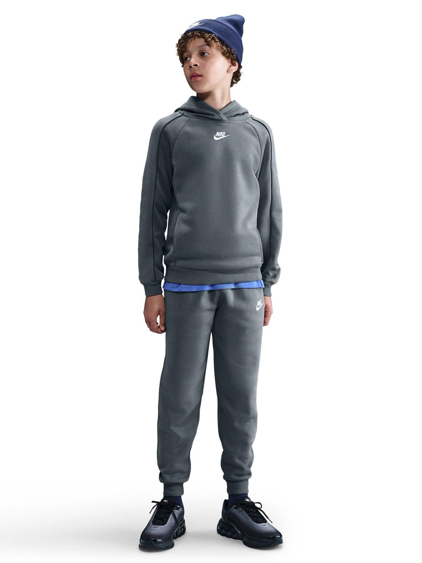 Image 1 of 7 of Nike Big Kids Sportswear Club Hooded Tracksuit - Black
