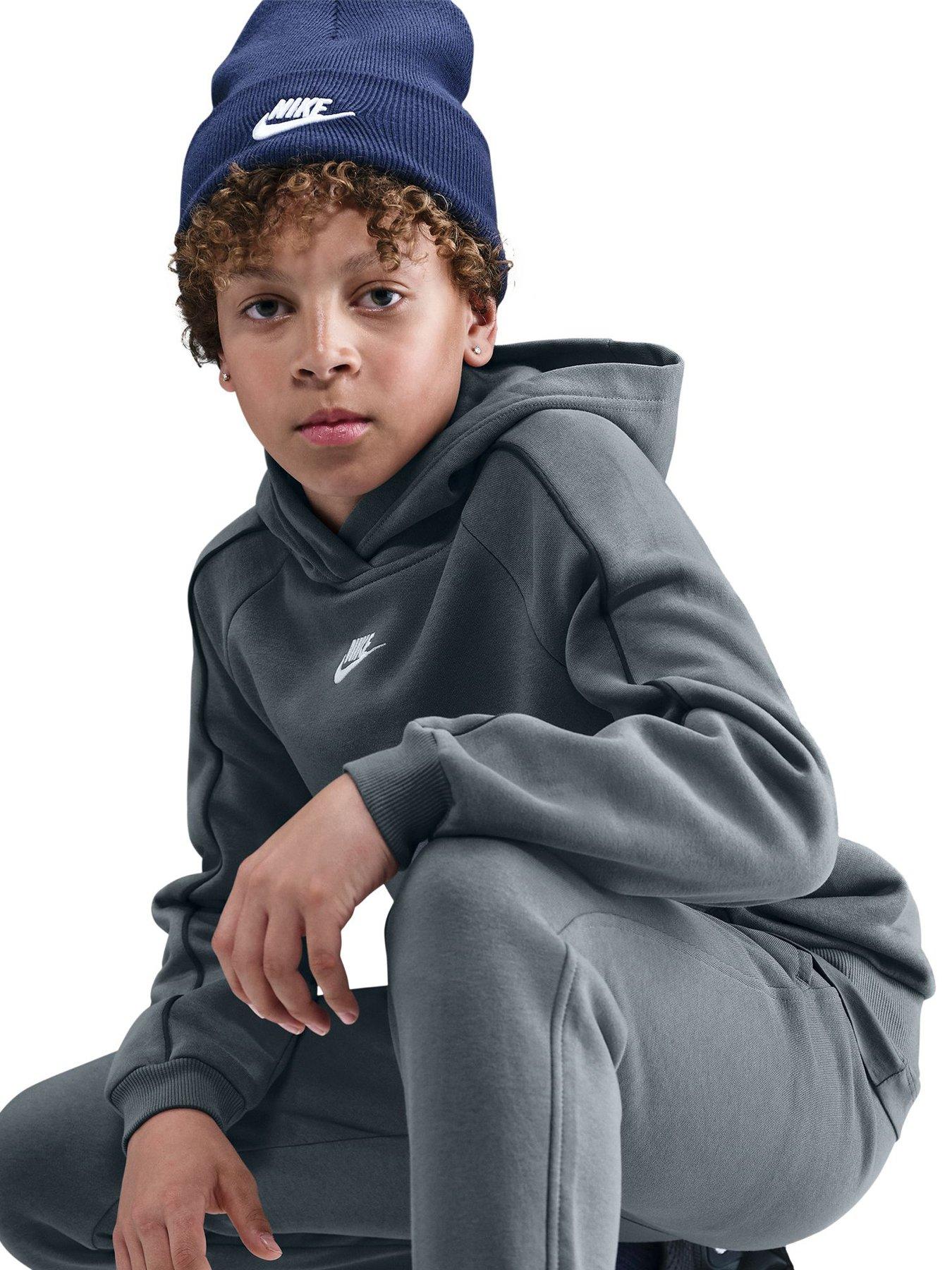 Image 3 of 7 of Nike Big Kids Sportswear Club Hooded Tracksuit - Black