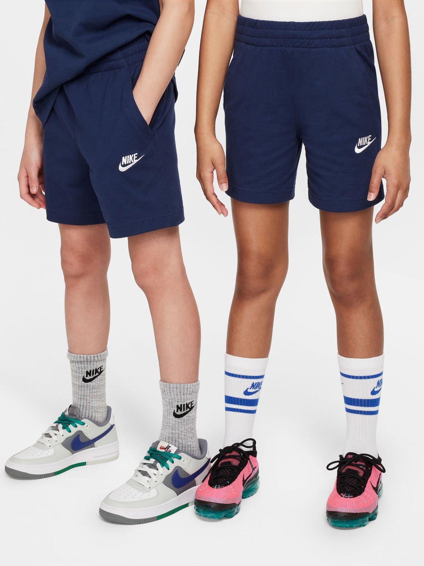Nike Big Kids Sportswear Club Knit Shorts, Midnight Navy/White, Size S