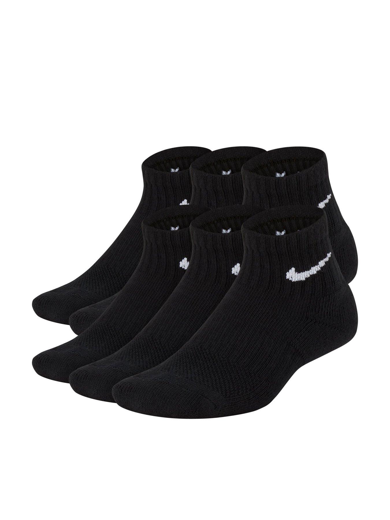 Nike Kids Everyday Cushioned Ankle Socks 6 Pack - Black