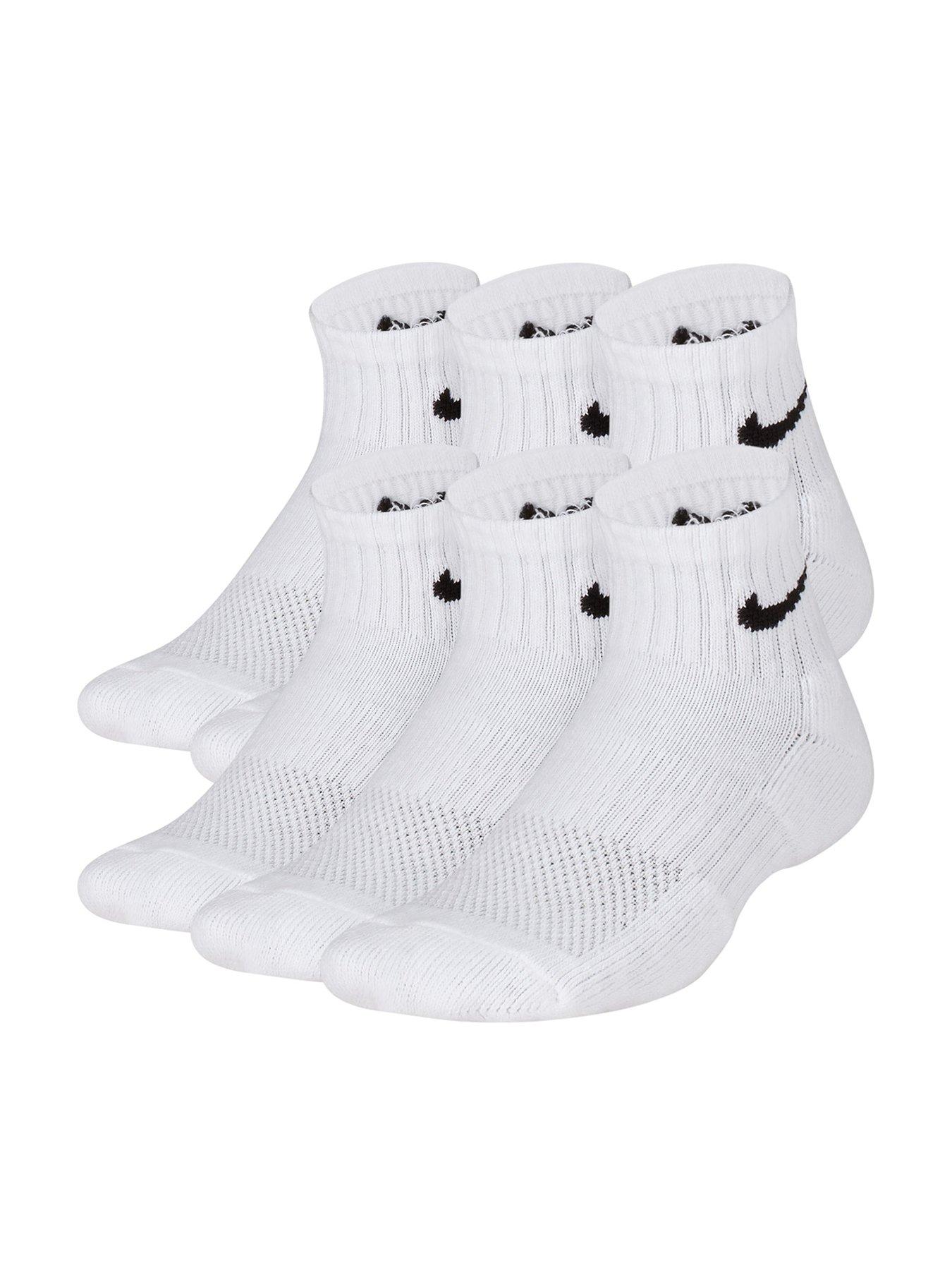 Nike Kids Everyday Cushioned Ankle Socks 6 Pack - White