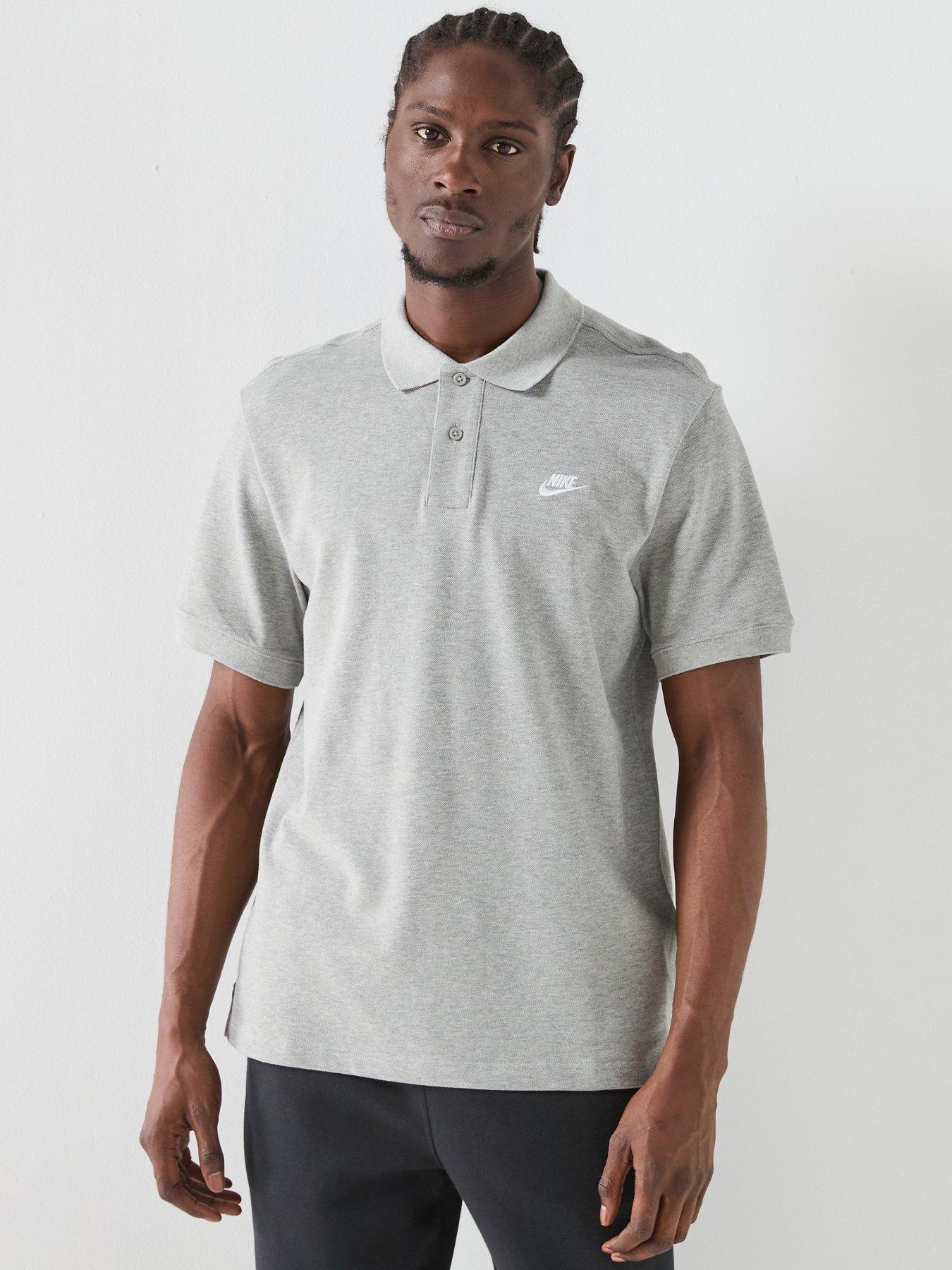 Nike Mens Club Short Sleeve Pique Polo Shirt - Grey